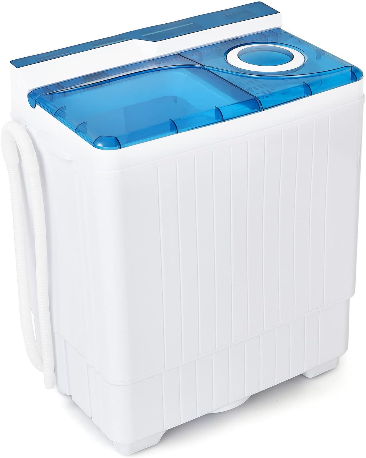 TANGZON Twin Tub Washing Machine, 10.5/8.5/4.5KG Portable Washer and Spin Dryer with Timer Control, Compact Washer for Camping Dorm Caravan RV, 7.5/6.5/3.5KG Washing 3/2/1KG Drying (8.5KG, Blue)