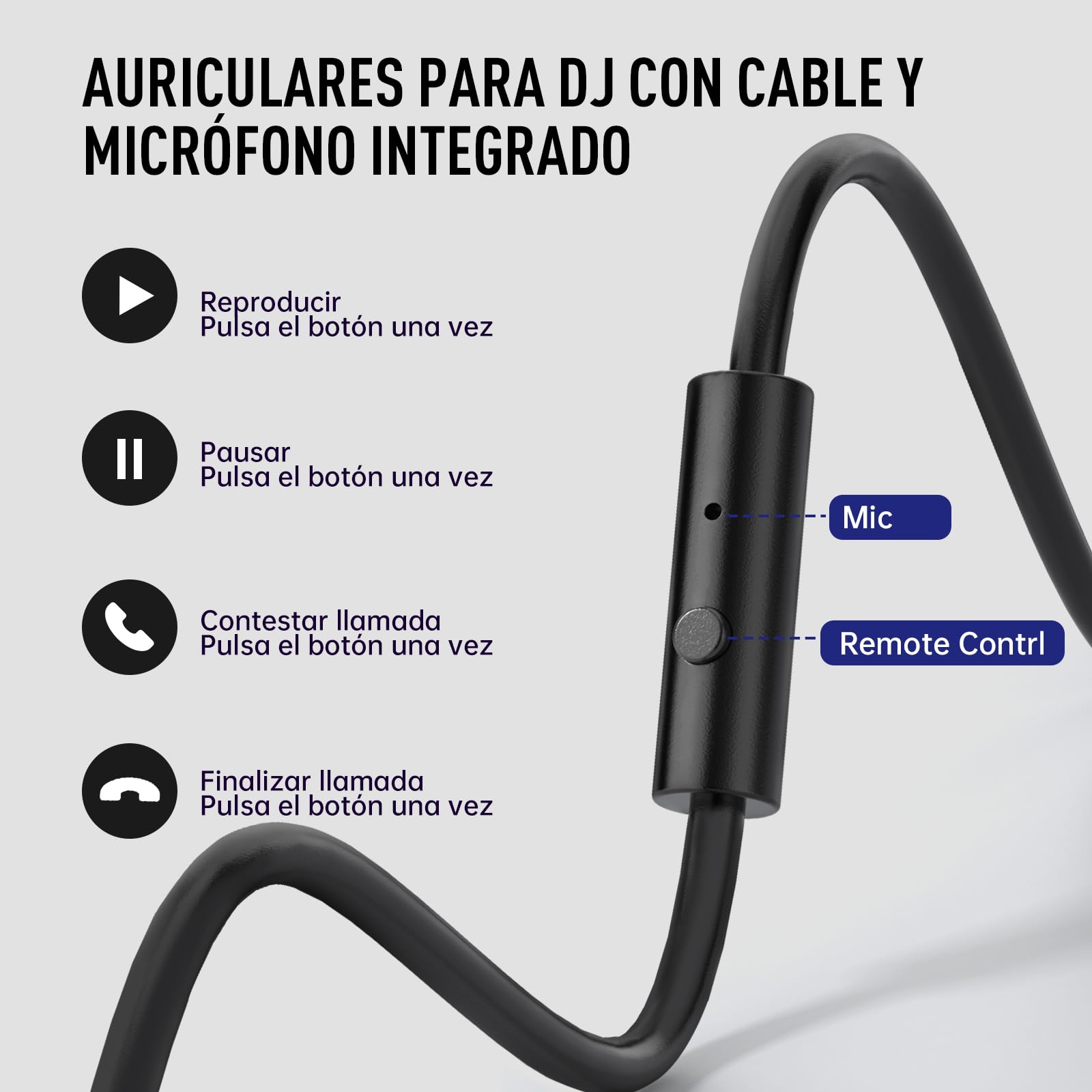 EKSA P100 Auriculares DJ con Cable, para PC AMP Grabación de Podcast Teléfono Piano Guitarra,Estéreo de Mezcla y Monitor de Estudio, 50mm Controladores, 3.5 y 6.35mm Conector de Audio Negro