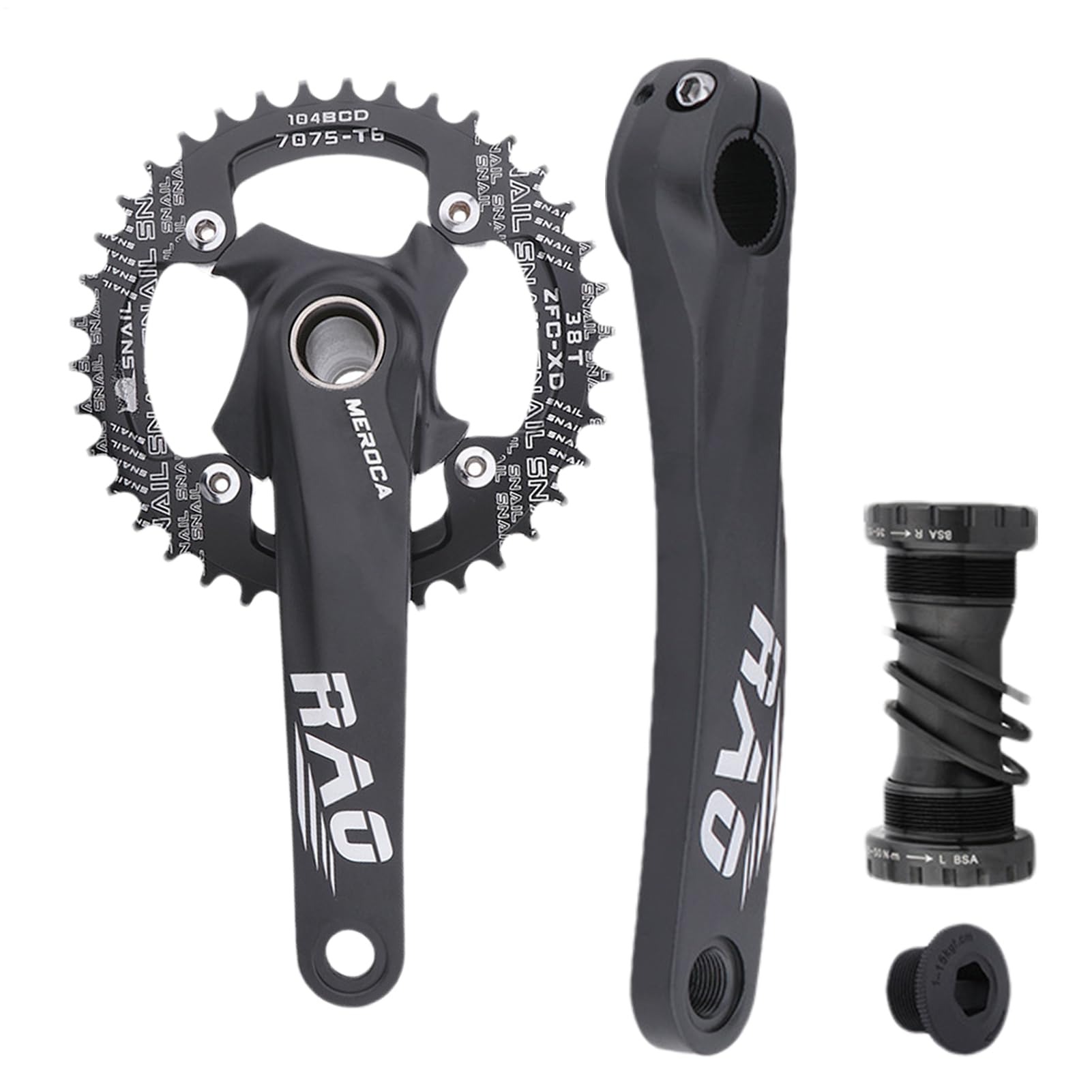 Korba rowerowa, zintegrowana korba rowerowa, 170 mm, lekki dolny wspornik ze stopu aluminium dla rowerzysty, kolarstwa szosowego, kolarstwa górskiego, dojazdów do pracy