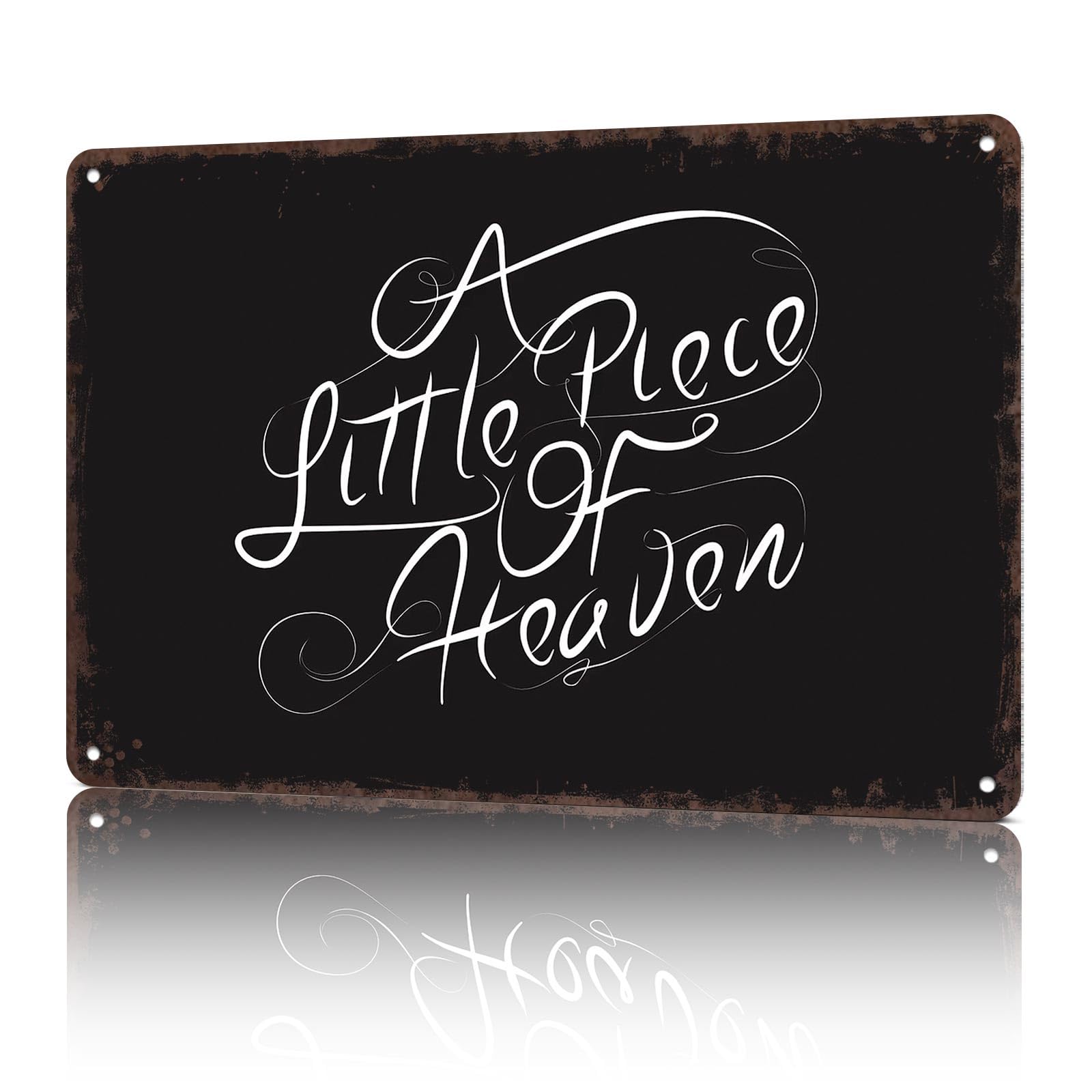 KWQDOZF Vintage Metal Signs A Little Piece Of Heaven Funny Tin Sign Poster Wall Art For Home Room Bedroom Office Decor 8x12inch
