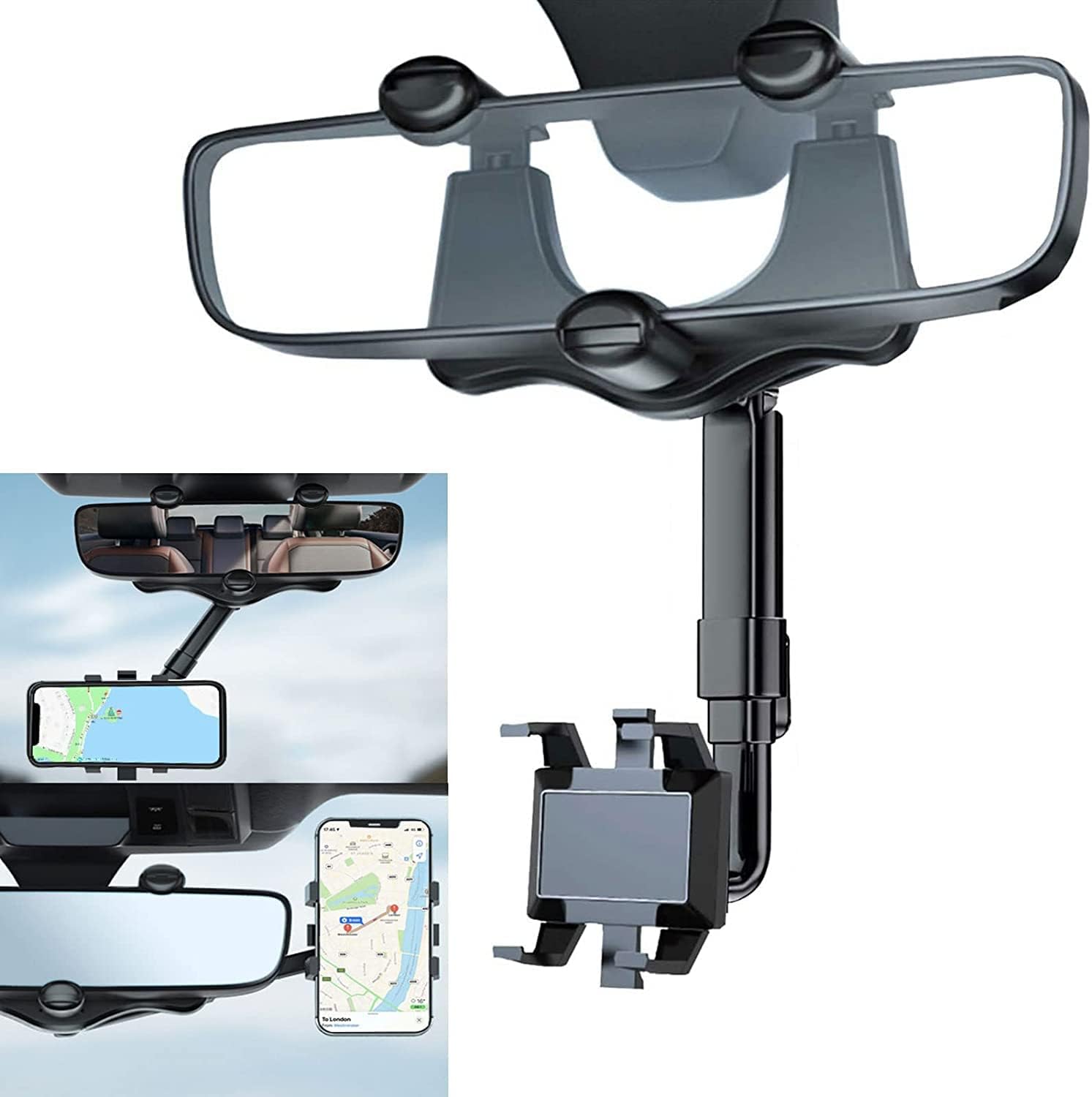 CELLMASTER DriveEase Multifunctional Car Mirror Mobile Holder – Versatile Rear View Mirror Mount for Vlogging & Navigation (B0DC5B63SD) Amazon Price History, Amazon Price Tracker