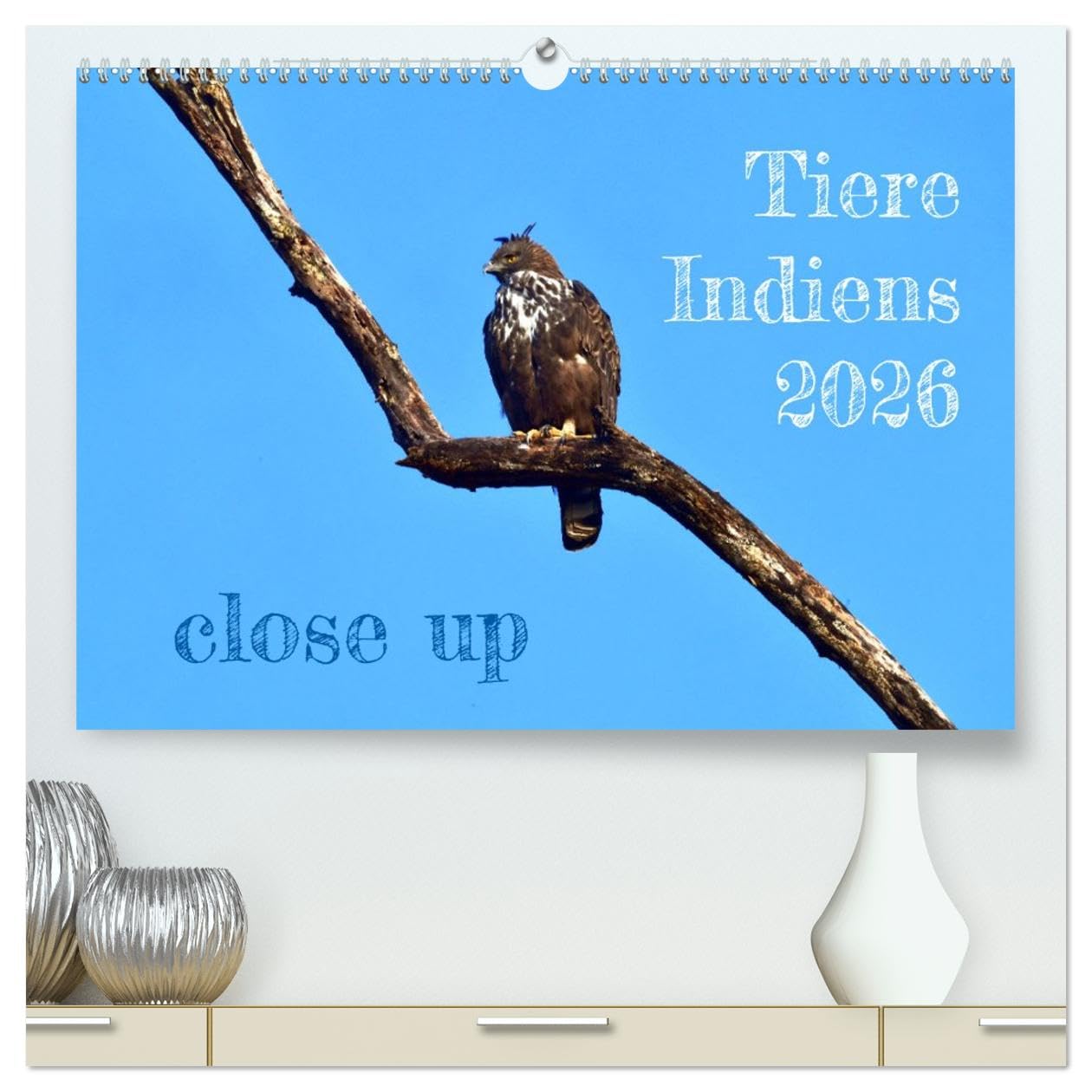 Tiere Indiens close up (hochwertiger Premium Wandkalender 2026 DIN A2 quer), Kunstdruck in Hochglanz: Auge in Auge mit Wildtieren Indiens