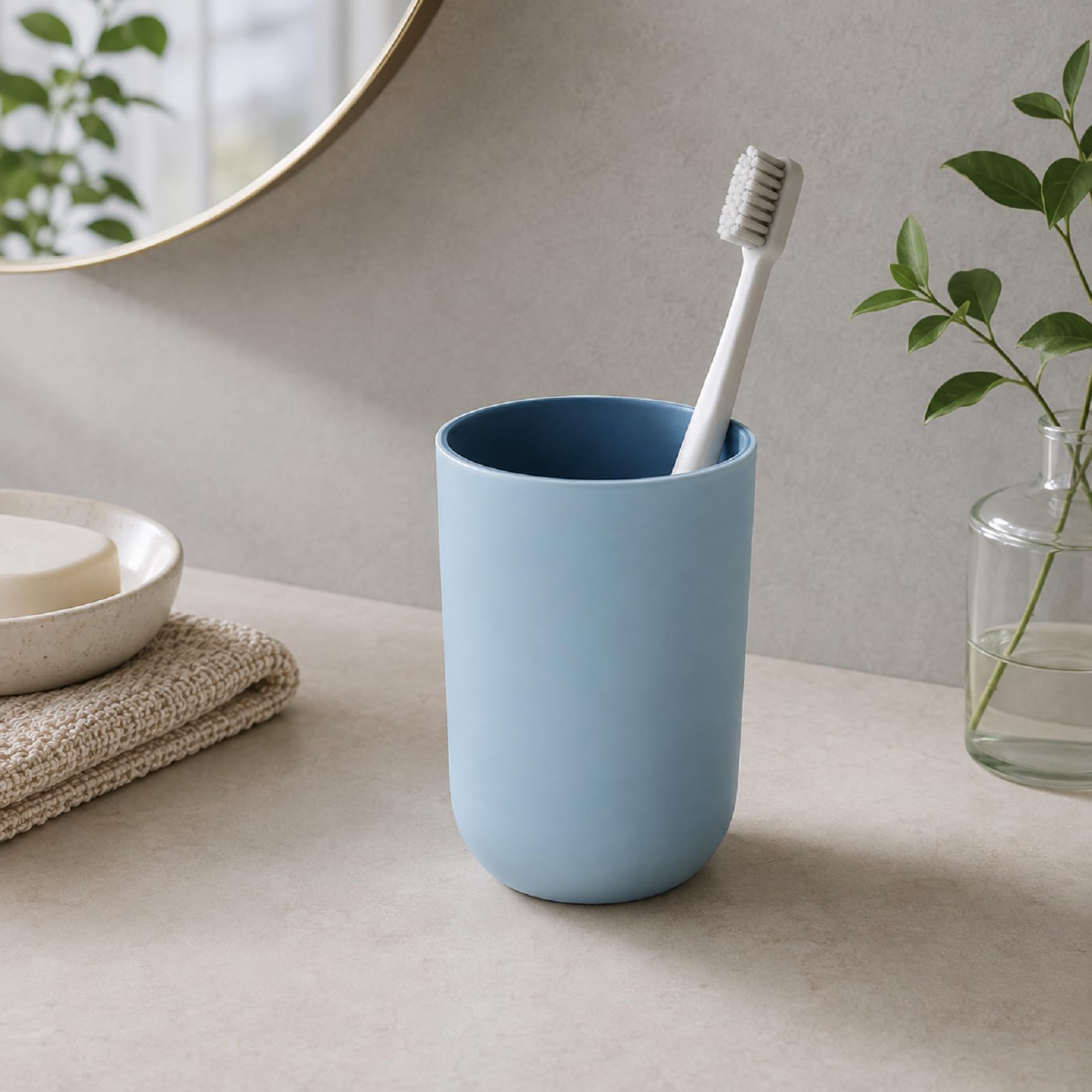 Vaso para cepillo de dientes para lavabo de baño