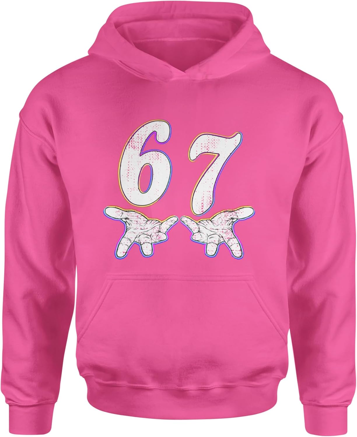 67 Hands Meme Viral Drill Youth-Sized Hoodie, Soft Fleece, Graphic Design