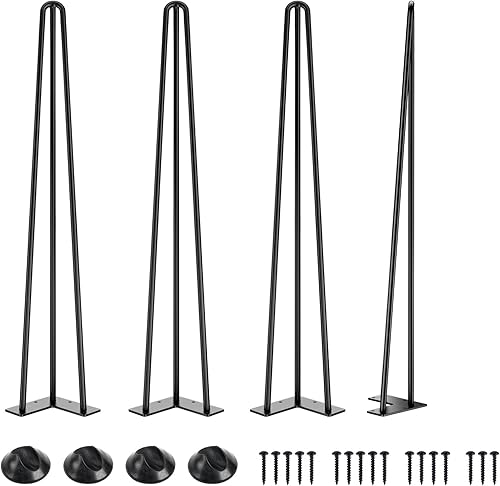 SMARTSTANDARD Patas de mesa de horquilla de 30 pulgadas, 12 pulgadas de diámetro, 3 varillas de metal, proyectos de bricolaje para mesitas de noche,