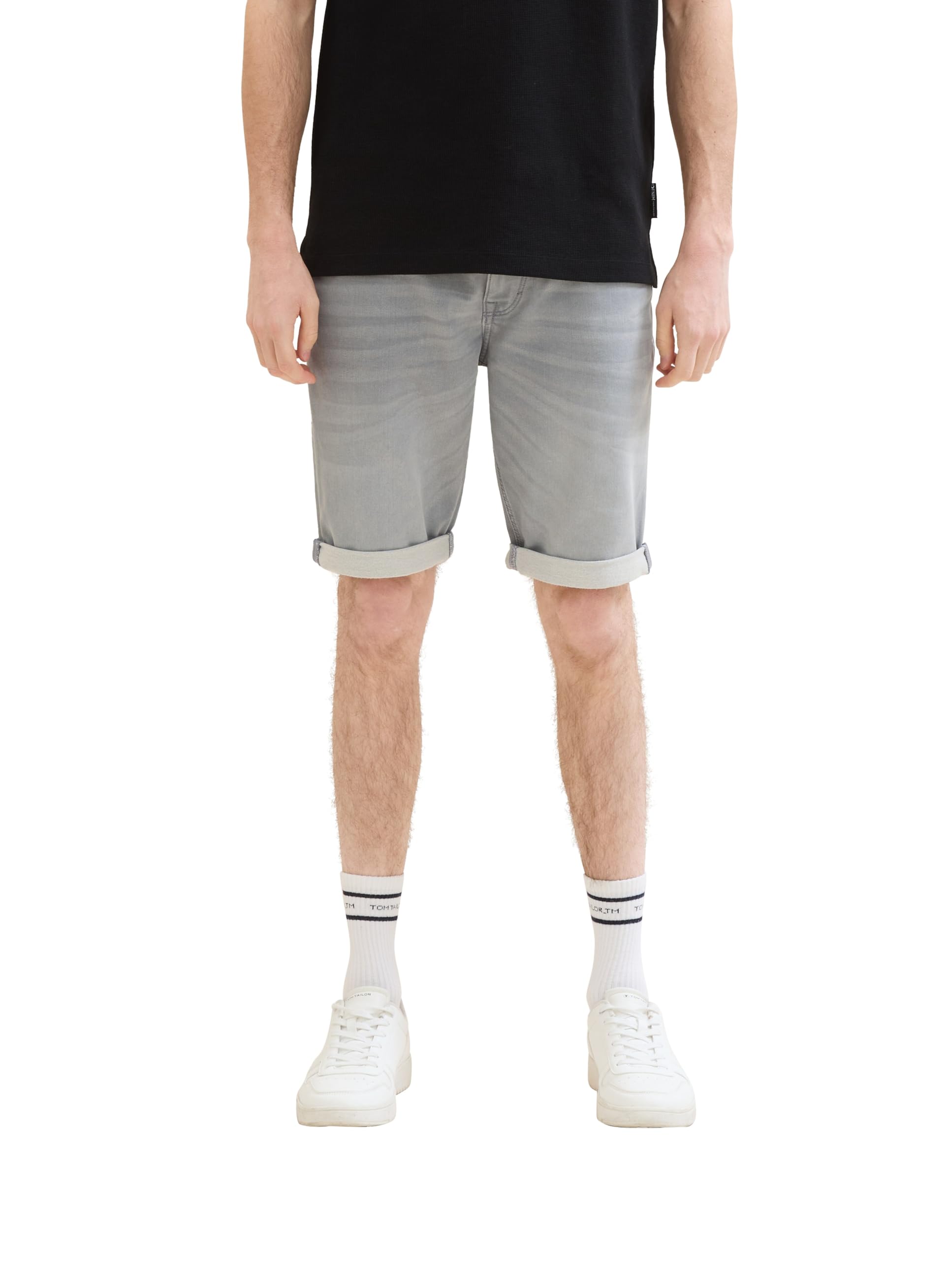TOM TAILOR Herren Slim Jogg-Jeans Bermuda Shorts mit hohem Stretch
