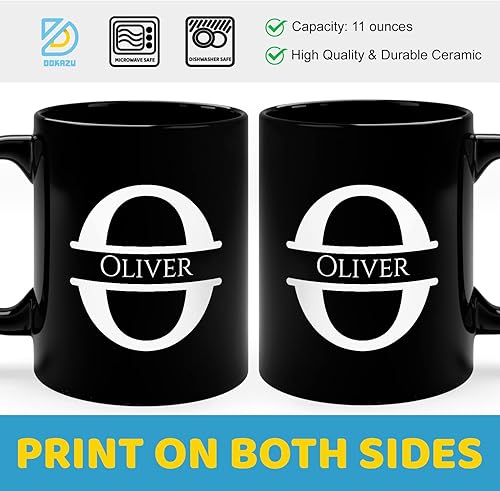 Miniatura 5 de Taza de café personalizada con monograma, letra inicial O personalizada para mujeres, hombres, niñas, niños, papás, mamás amigos, taza de café