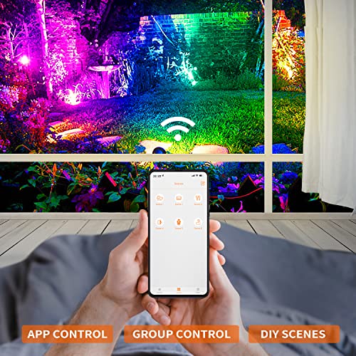 Richsing Color Changing Outdoor Lighting 15W Rgbw Landscape Lights Intelligent App Control Rgb Spot Light For Indoors And Outdoors 2 Pack No Remote #TOP3
