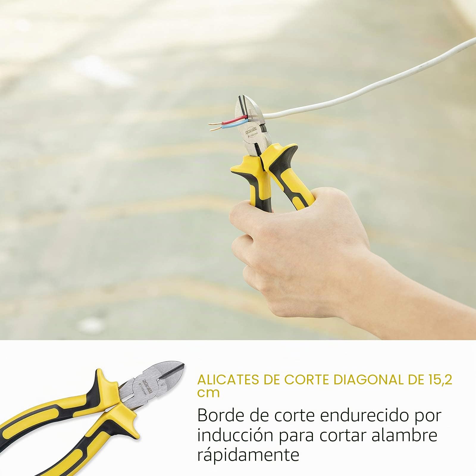 DOWELL Juego de 4 Alicates Con Bolsa de Almacenamiento - Punta Larga 8", Línea 8", Diagonales 6", Junta de Ranura 10"