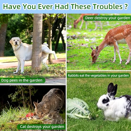 2026 New Solar Ultrasonic Animal Repeller Outdoor Deer Repellent Devices with Motion Sensor & Flashing Light,Animal Deterrent Devices for Cat Squirrel Raccoon Dog Rabbit Skunk for Yard Garden,4 Pack - Thumbnail 3