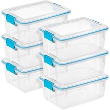 Sterilite Gasket Storage Box with Lids for Home &amp; Office, 12 Quart, 6-Pack