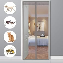 CHENG Magnetvorhang balkontür, Insektenschutz für türen 120x230cm, Kinderleichte Klebemontage Ohne Bohren Magnetvorhang insektenschutz für Türen/Patio/Windows, Grau