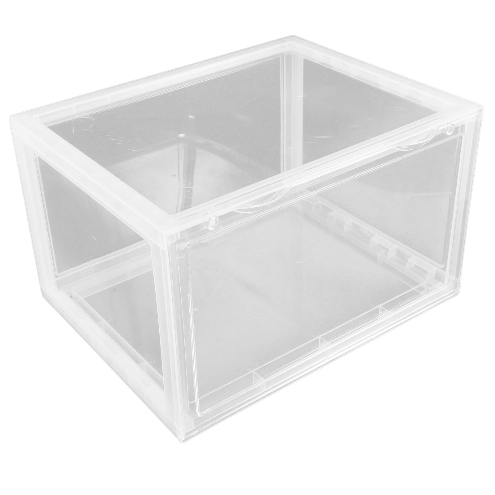 Scatola Porta Scarpe Impilabile in Acrilico con Apertura Laterale Magnetica, Organizer Trasparente per Sneaker e Scarpe, per Uffici e Ingressi