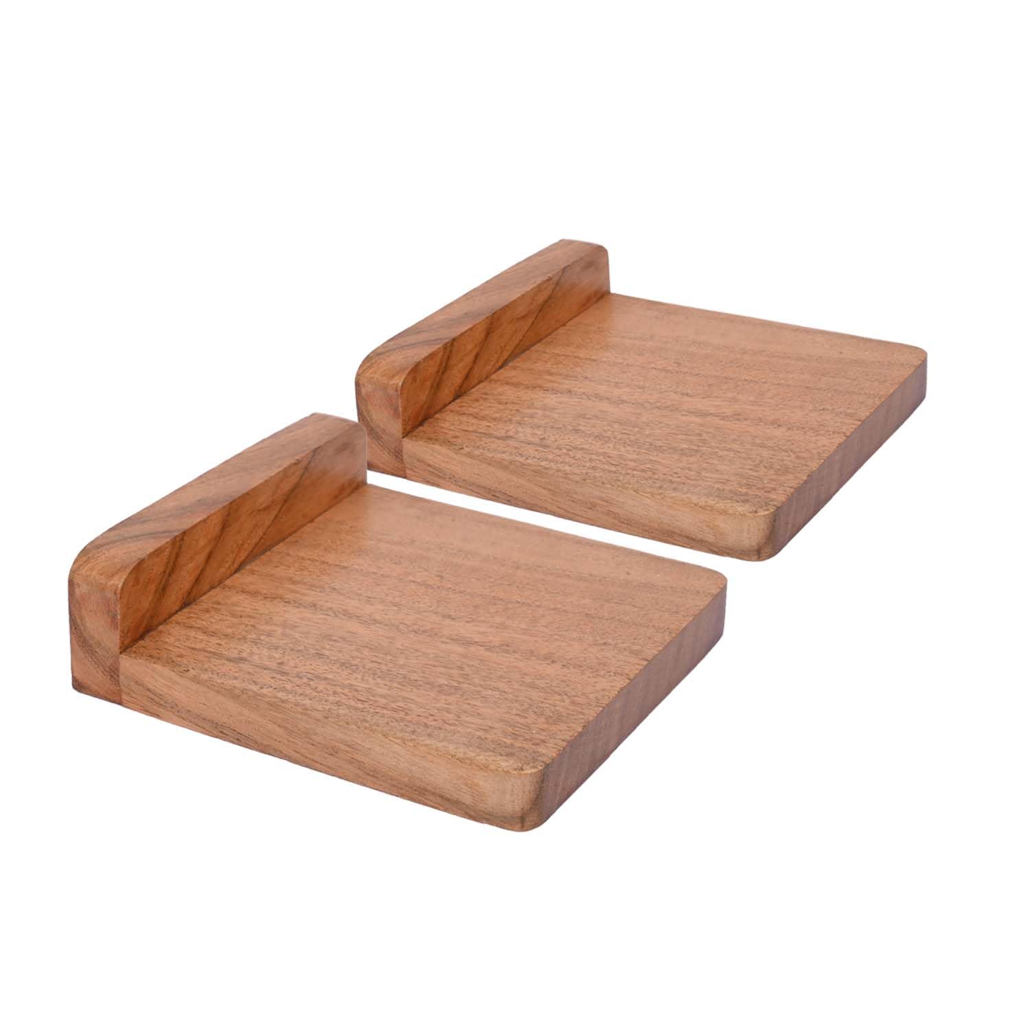 Indus LifespaceFloating Shelves Wall Mounted for Decoration and Storage Set of 2 For Storage Organize and Display Trophy, Photo Frames for Home Décor, Space (13.35cm x 12.7cm x 3.81cm)