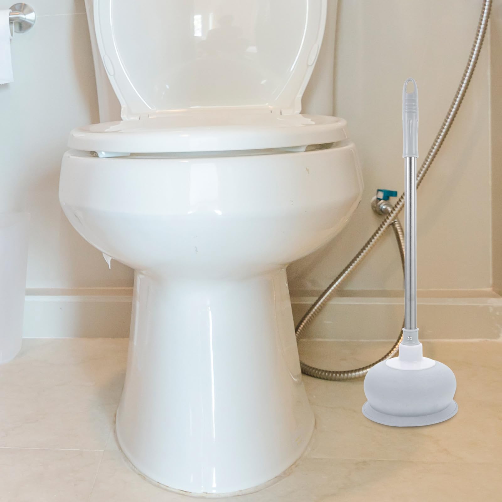 Toilettenpömpel 2 Stück mit Langem Griff Robuster Abflussreiniger für Bad Küche und Öffentliche Orte zur Effektiven Verstopfungsbeseitigung