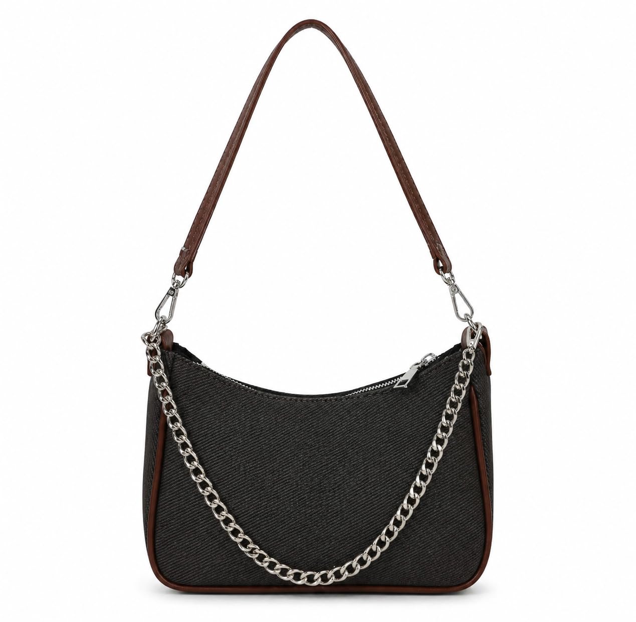 Stylish Denim Crossbody Sling Bag for Women with Silver Chain | Adjustable Detachable Strap | Trendy Shoulder Handbag for Casual, Party & Office-image-23