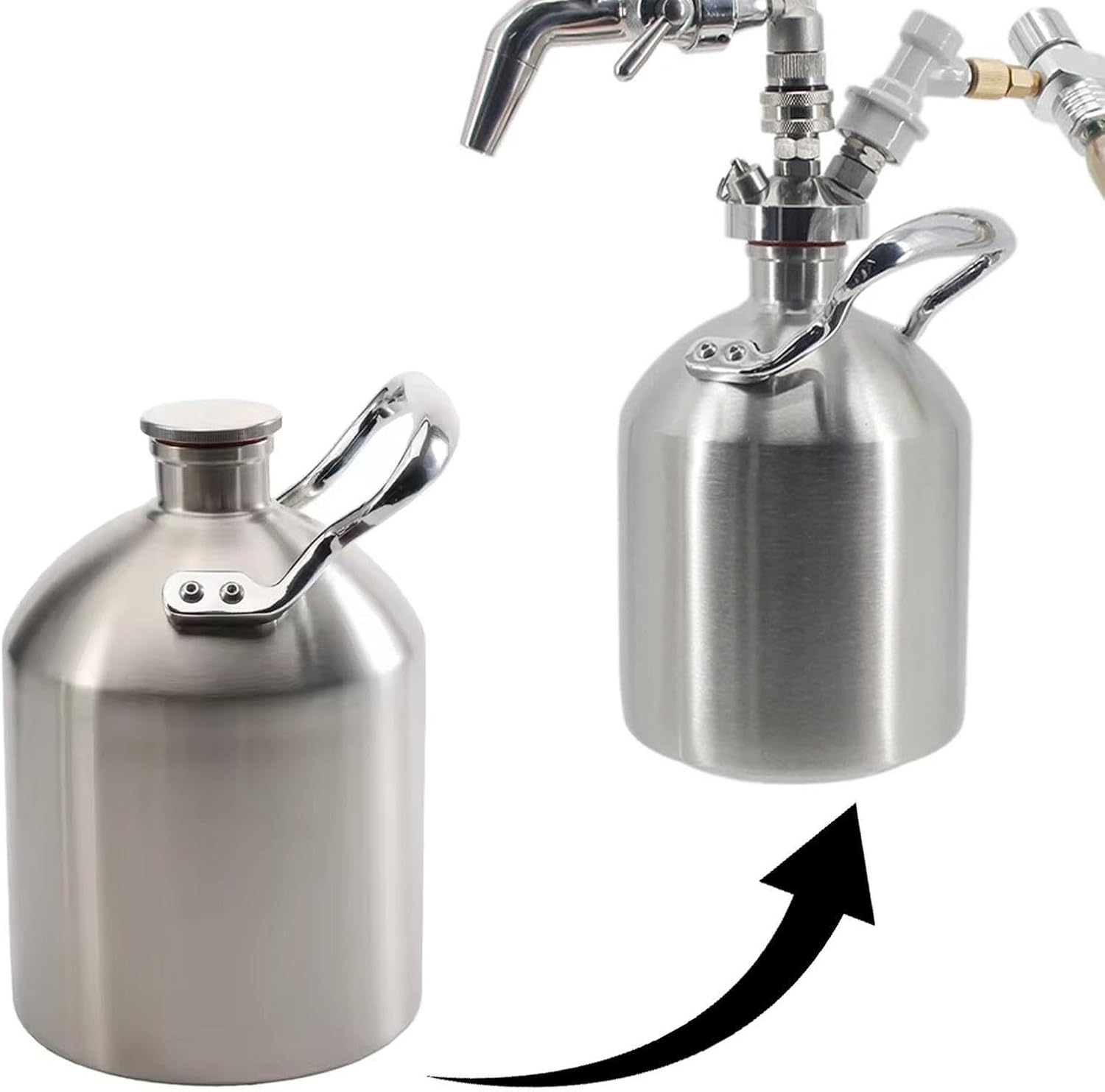 ビールケグ 304ステンレス構造 ミニビールグラウラー ポータブルモデル シングルハンドル 軽量設計 冷却効率高い 標準機器互換 キ