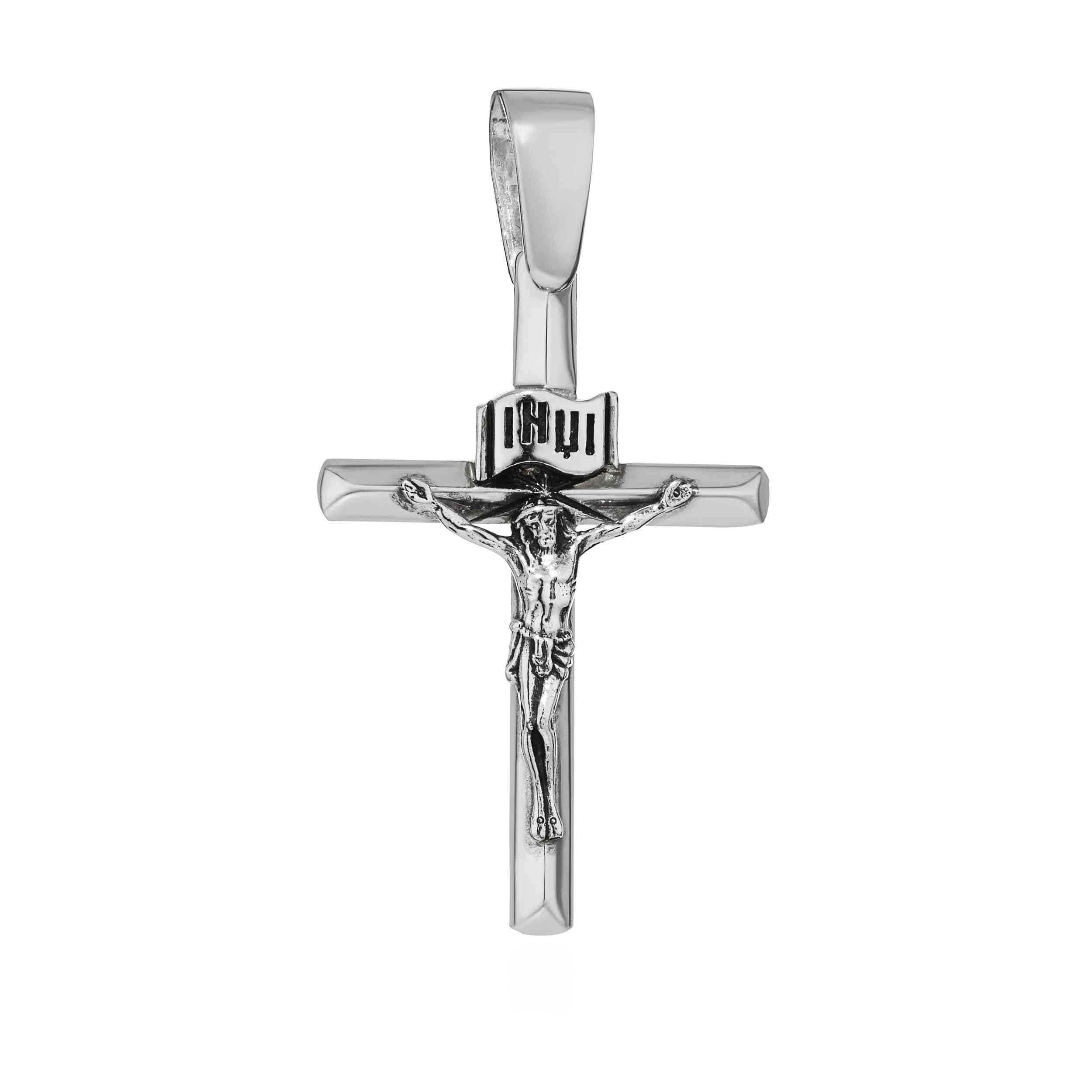 NKlaus Exquisiter zawieszka do łańcuszka ze srebra próby 925, krucyfiks, 44 x 29 mm, elegancja w szczegółach 15463, Srebro