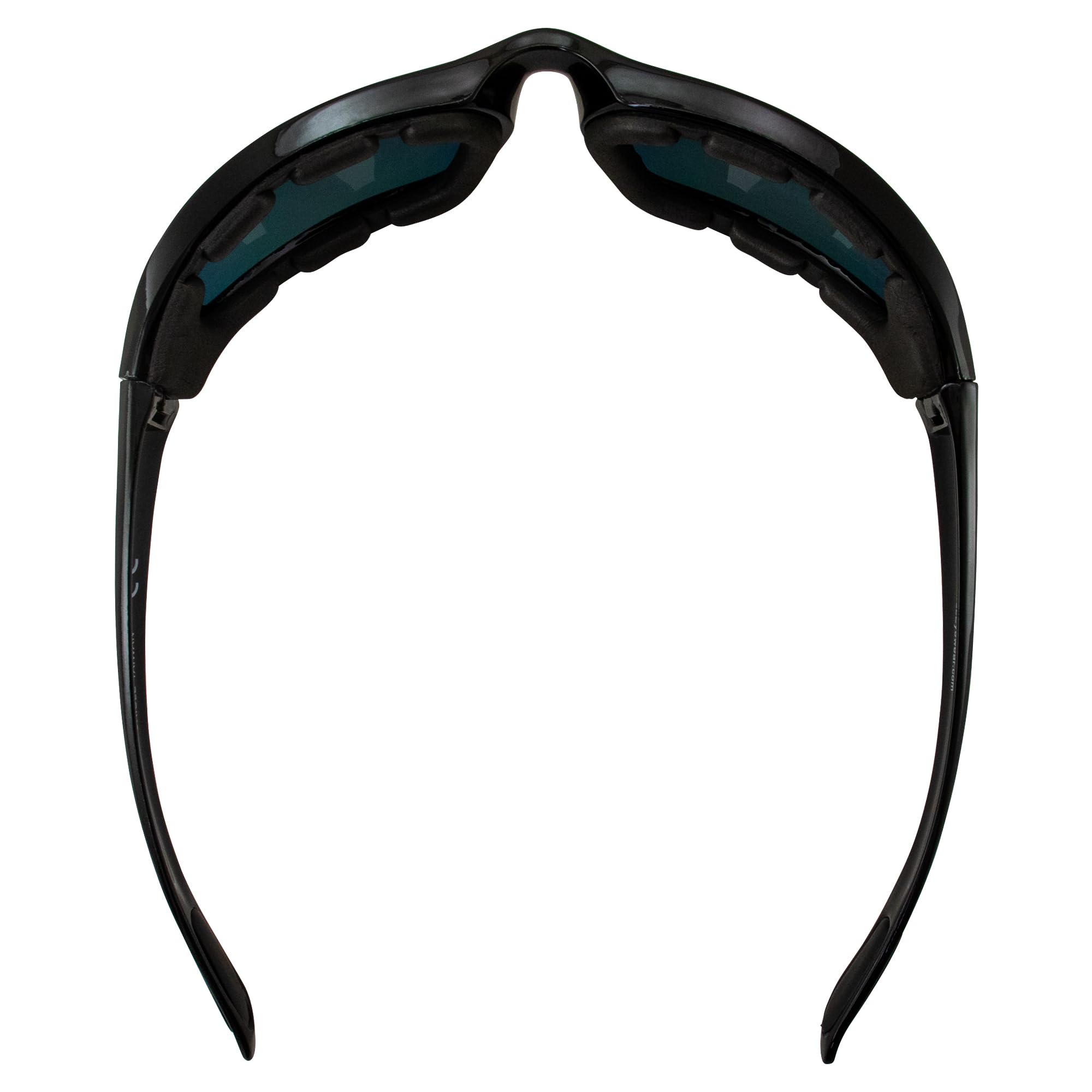 Birdz Occhiali orientol imbottiti per la guida in moto occhiali da sole montature nere lucide lenti riflettenti G-Tech rosse