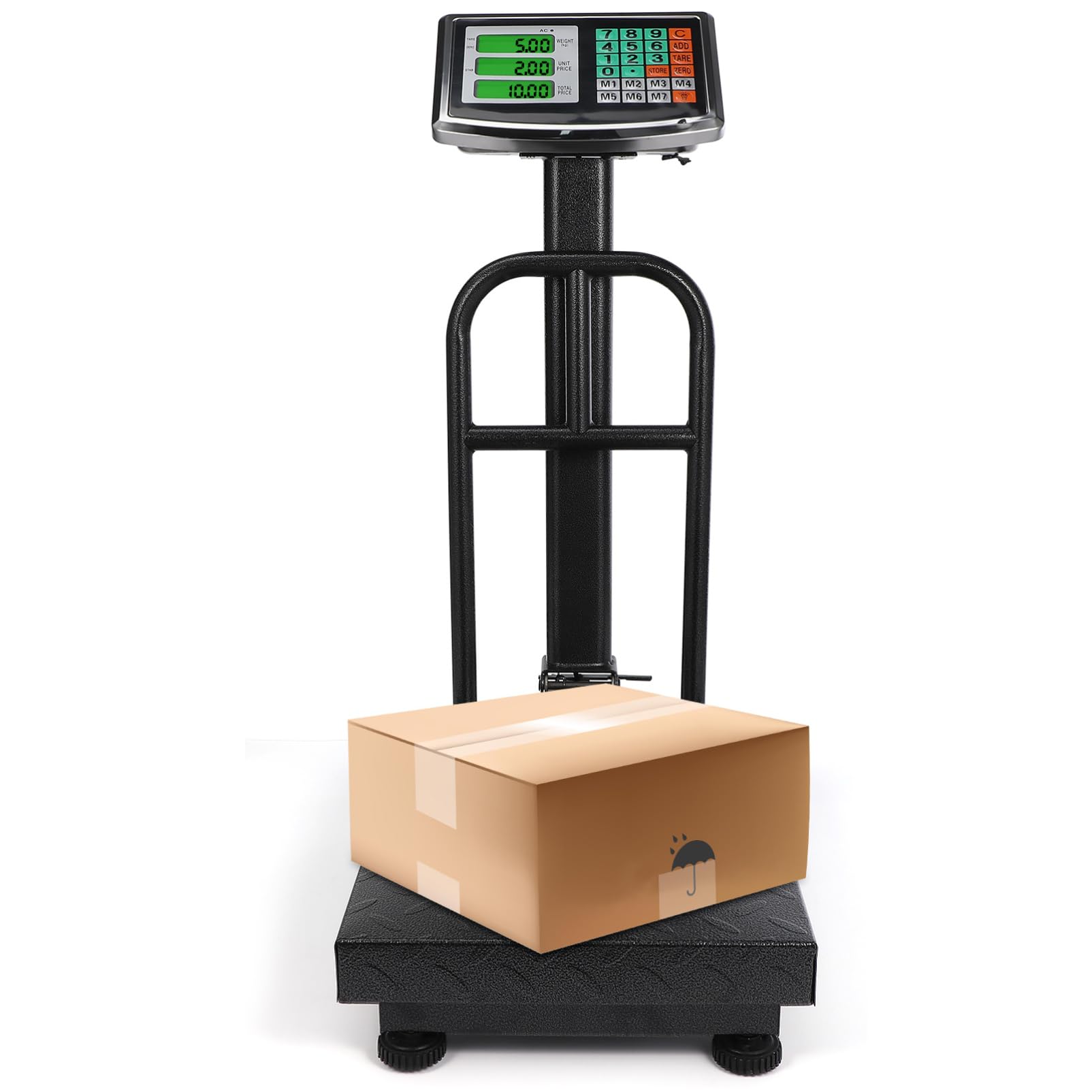 Hemobllo 200kg Industrial Digital Weighing Scale Heavy Duty Folding Platform Scale for Shipping Luggage and Packages with Accurate Measurements and User-Friendly Display