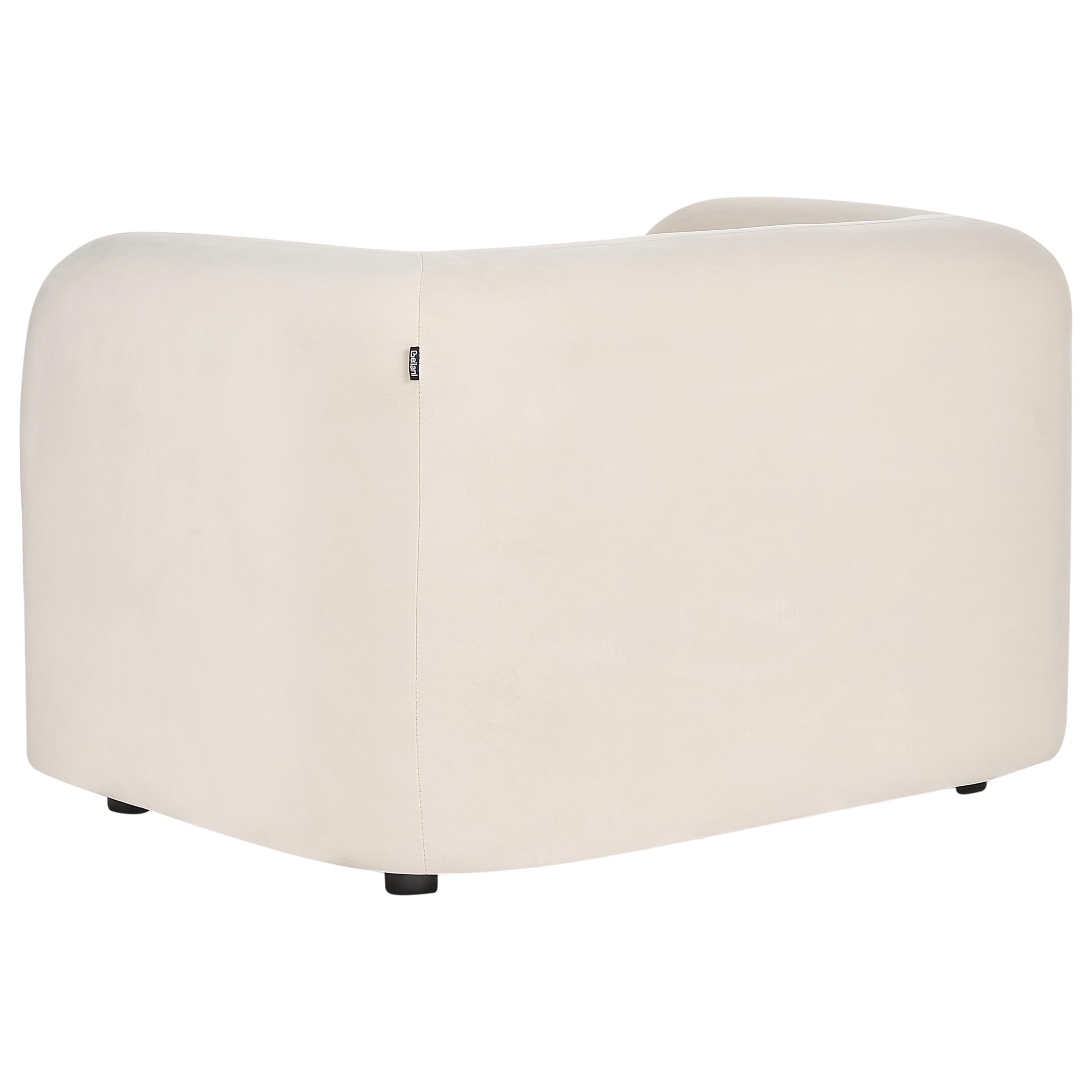 Sofa Set Samtstoff creme wieß 4-Sitzer Dekokissen Wohnzimmergarnitur Leiren