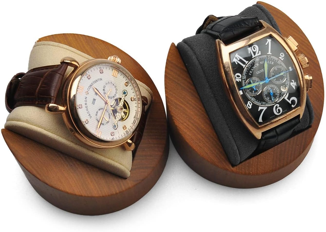 Solid Wood Single Watch Display Jewelry Watch Showcase Display Stand (Beige)