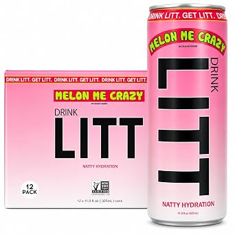 DRINK LITT Organic WATERMELON Coconut Water Natural Hydration | Natural Electrolytes | B Vitamins | Sports Drink | Low-Calorie Sports Beverage, Perfect for Athletes, Caffeine Free, Still, No Sugar Added 11 fl oz can Pack Of 12