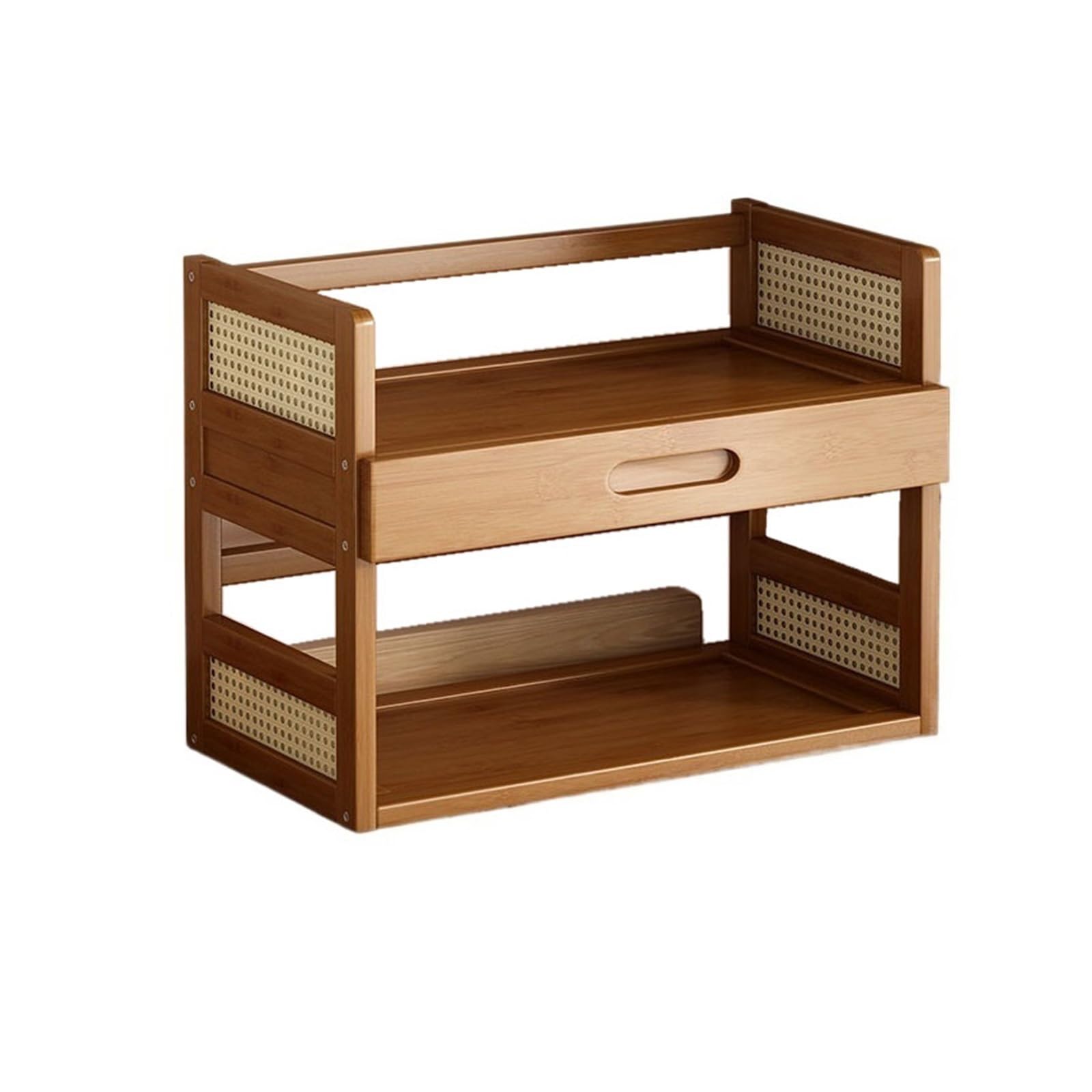 Cenz-888 Portable Bookshelf Small Simple Bamboo Organiser Rack Home Office Two Layers Tabletop Bookshelf Storage Rack