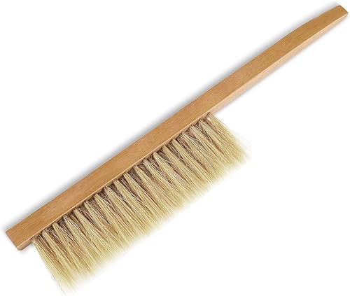 Miniatura 7 de Flexzion Gancho en J de acero inoxidable de 10.5 pulgadas y cepillo de colmena de 16 pulgadas con cerdas de cerdo naturales y mango de madera,