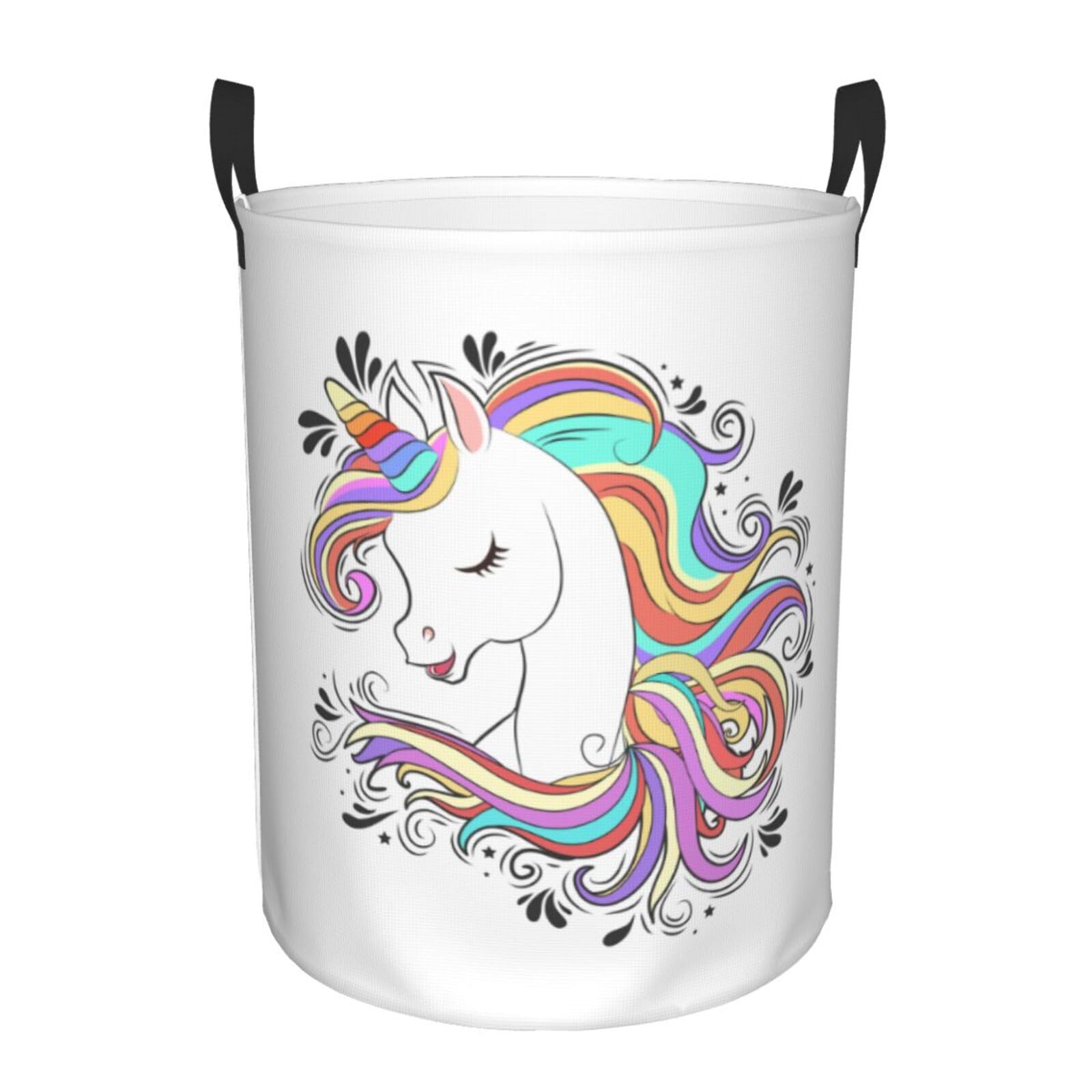 Laundry Hamper White Unicorn Laundry Basket Waterproof Personality Fashion Hampers for Laundry Large Collapsible Laundry Basket Storage Basket for Dorm and Home