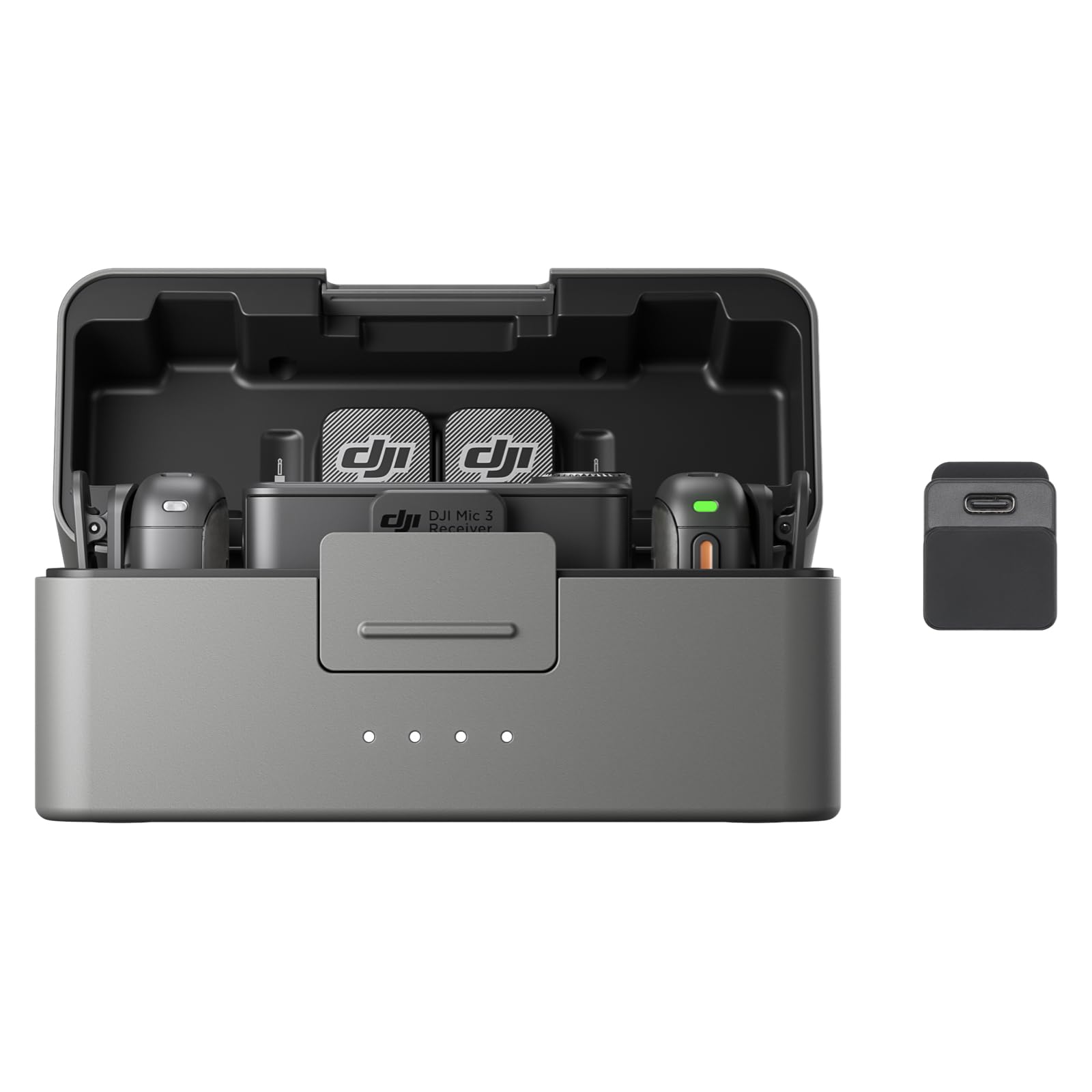 DJI Mic 3（2 TX + 1 RX + 充電ケース）+ カメラアダプター、iPhone／カメラ／Android用ワイヤレス ミニ マイク、複数人録音、駆動時間延長、ラベリアマイク、デュアルバンド、32-bitフロート、Amazonで42,212円・26.2%OFF