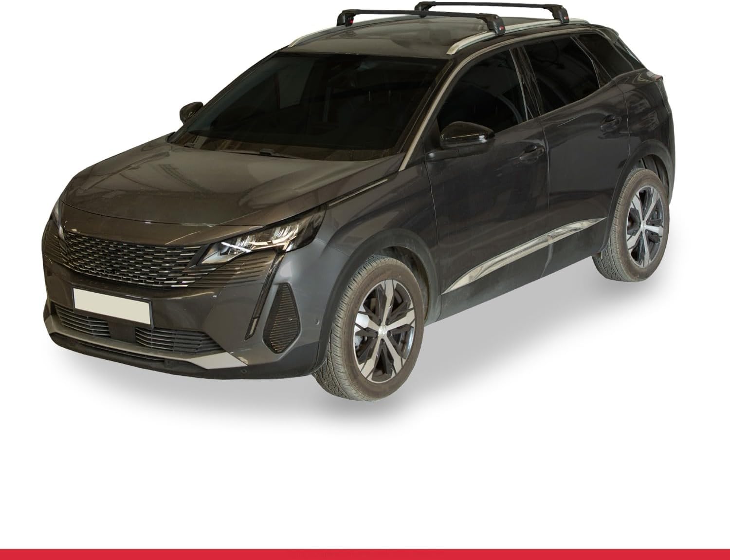 Compatible with Peugeot 3008 II (P84) Post-Facelift 2021-2023 ACE-2 Type Car Roof Rack Cross Bar Black Aluminium Bars