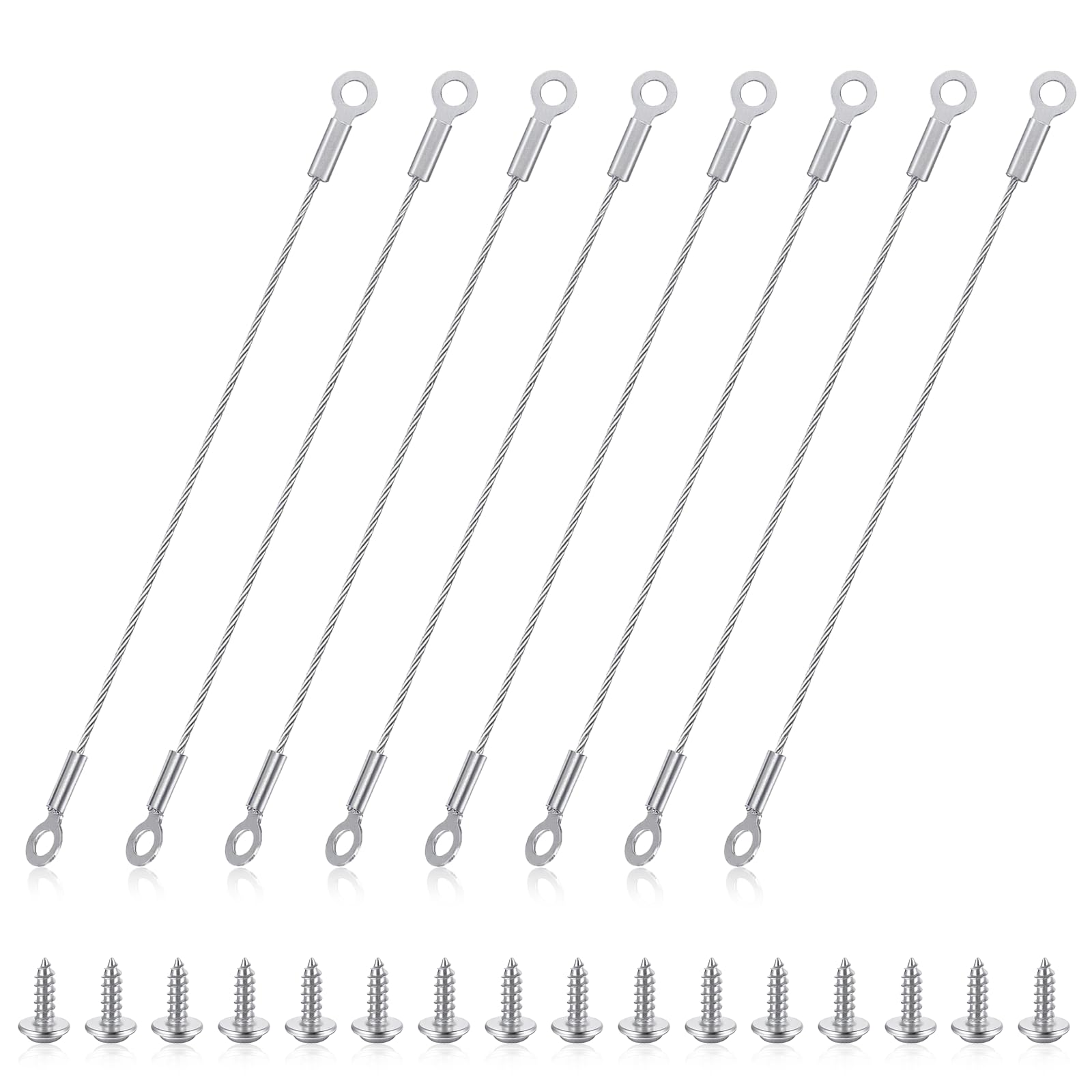 8 Pcs Cabinet Door Restraint, Door Restrictors, Door Opening Angle Protector, Stainless Steel Cabinet Hinge Limiter with Mounting Screws (15cm/5.91in)