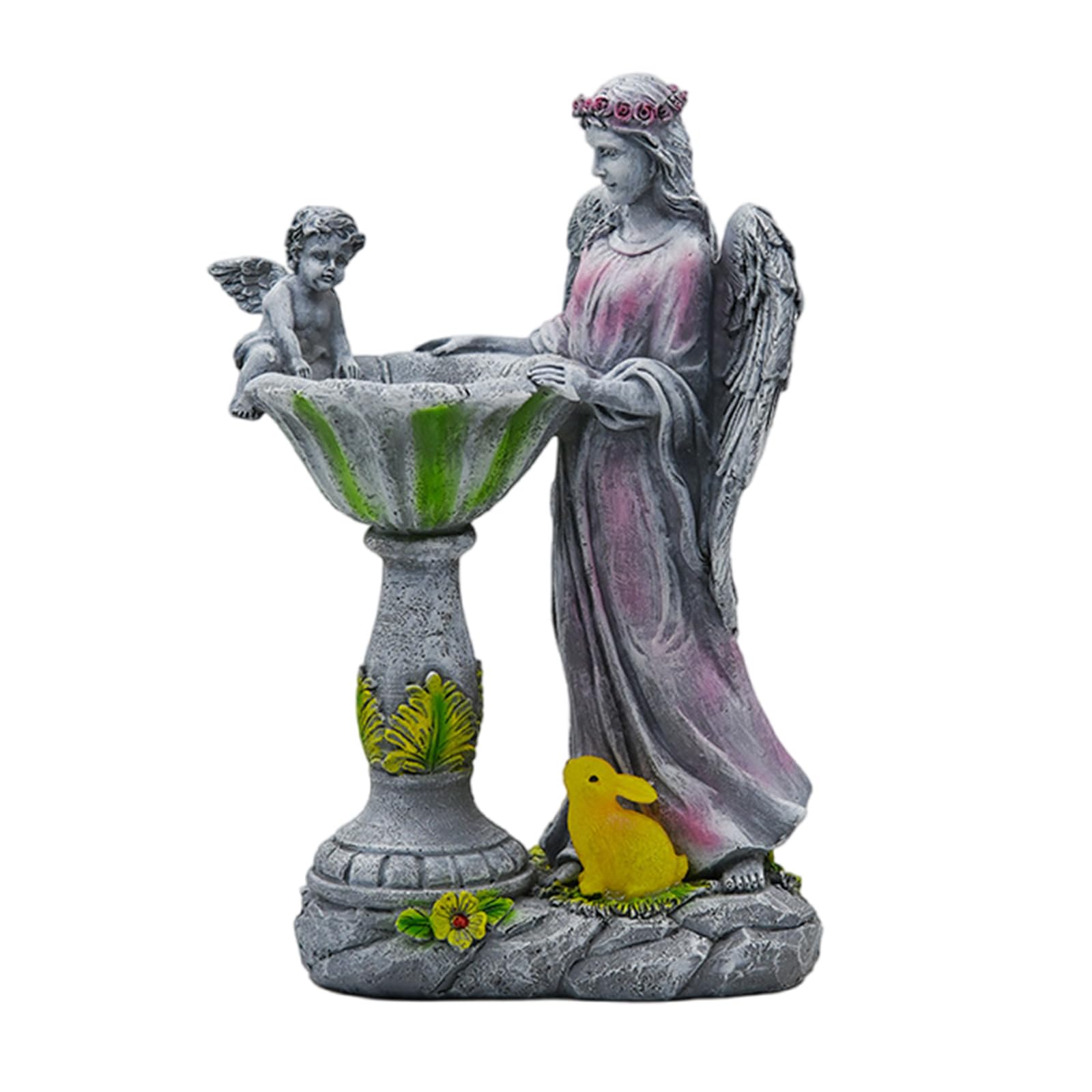 Delicate Fountain Statue Solar Tree Light Up Ornament Fountain for Indoor and Outdoor Decorative Displays Housewarming Gift Bird Bath Feature