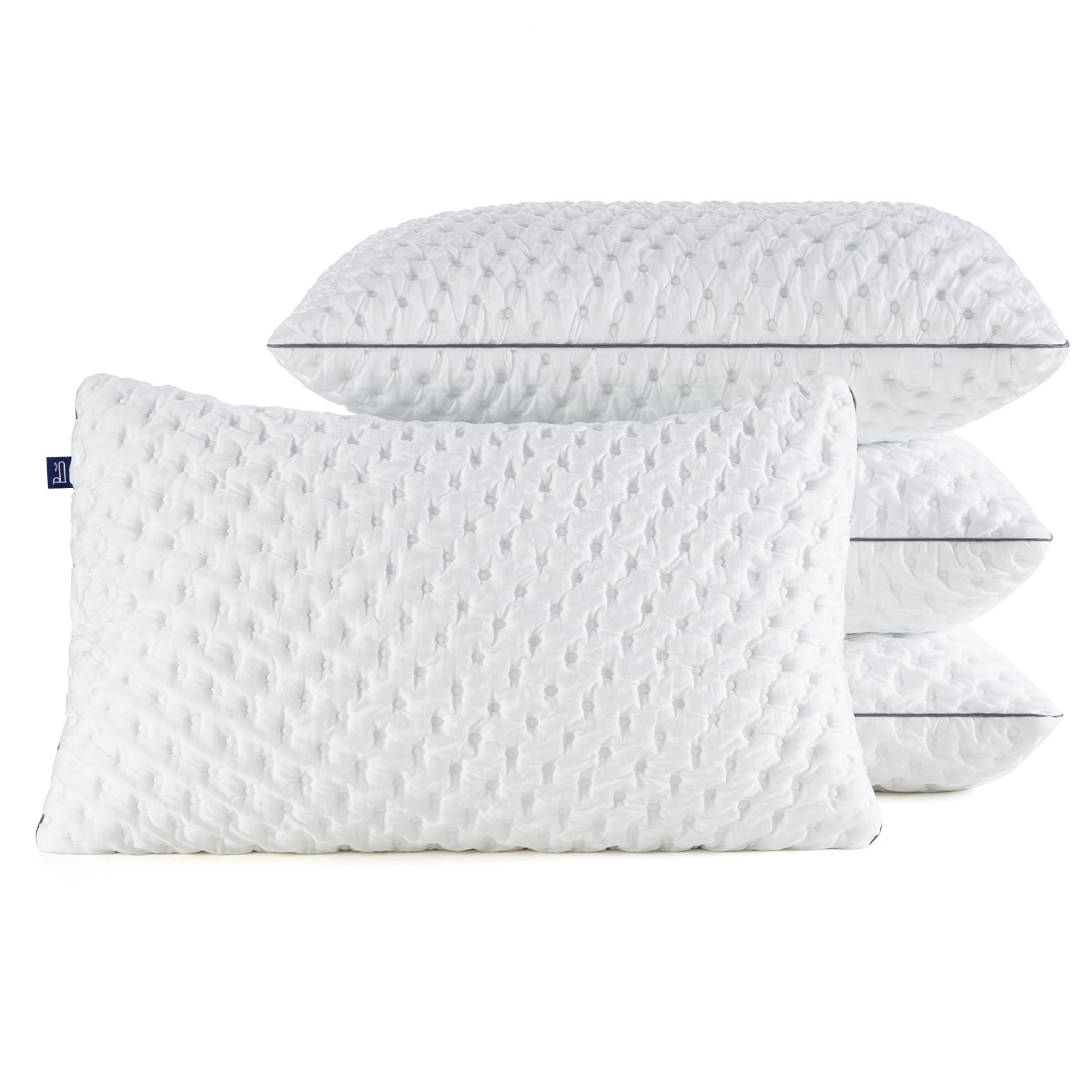 BedStory Shredded Memory Foam Pillows 4 Pack, 40x70cm