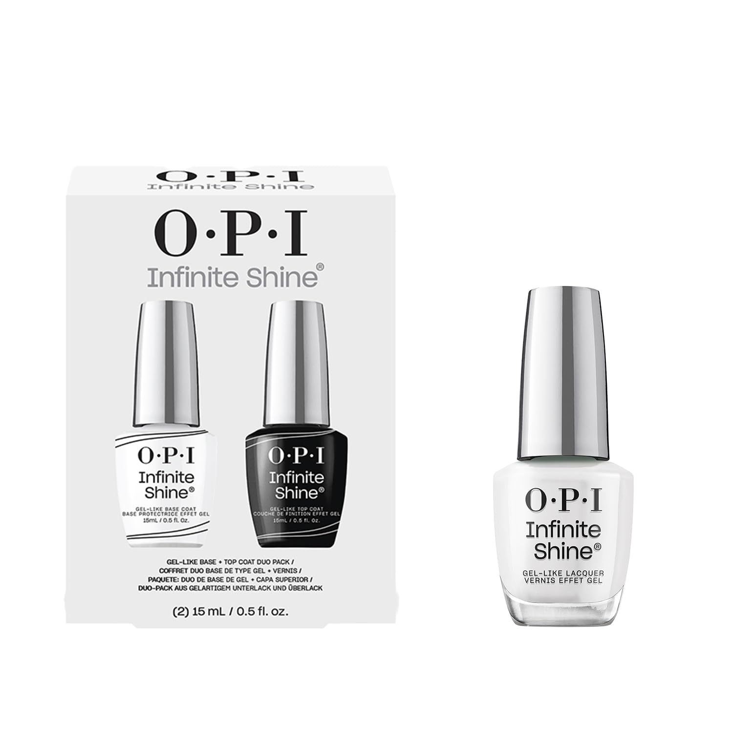 OPI Infinite Shine Funny Bunny | Kit Smalto + Base & Top Coat | Bianco Latte | Smalto Semipermanente a Lunga Durata | 3x15ml