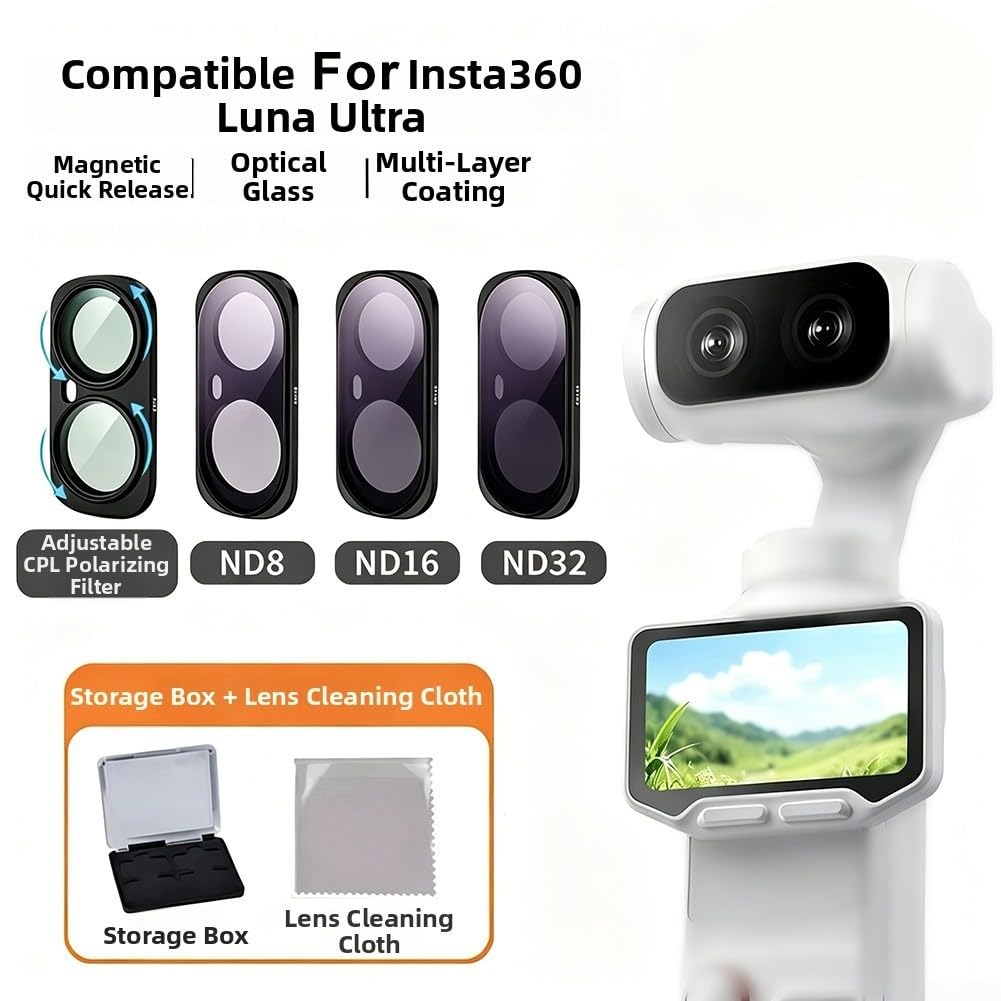 Filtry do aparatu fotograficznego ze szkła optycznego do Insta360 Luna i ultra, CPL UV ND, zestaw akcesoriów do fotografii sportowej na świeżym powietrzu, kompaktowa przenośna konstrukcja (B)