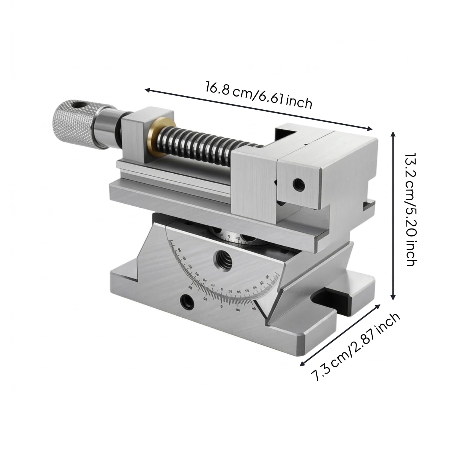 Agarrara Universal Angulada Universal Inclinable Agarrara con Base Giratoria Resistente Herramienta para Fresadores, 3 Pulgadas, Acero Inoxidable, Alta Precisión