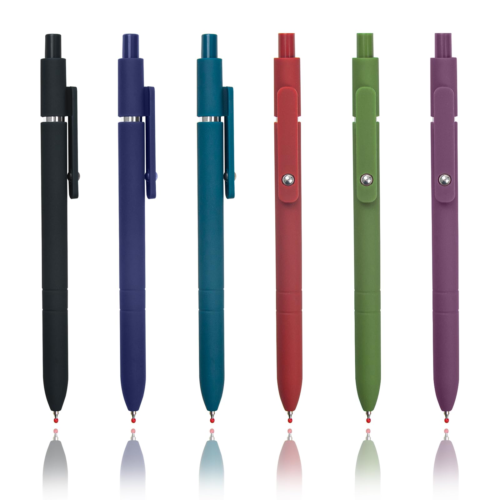 ELANE Bunte Gelstifte, 0,5 mm feine Spitze, schnell trocknend, schwarze Tinte für Tagebuch, Notizen, Schreiben, High-End-Serie, Stifte für Geschenke für Arzt, Krankenschwester, Lehrer, Studenten, 6