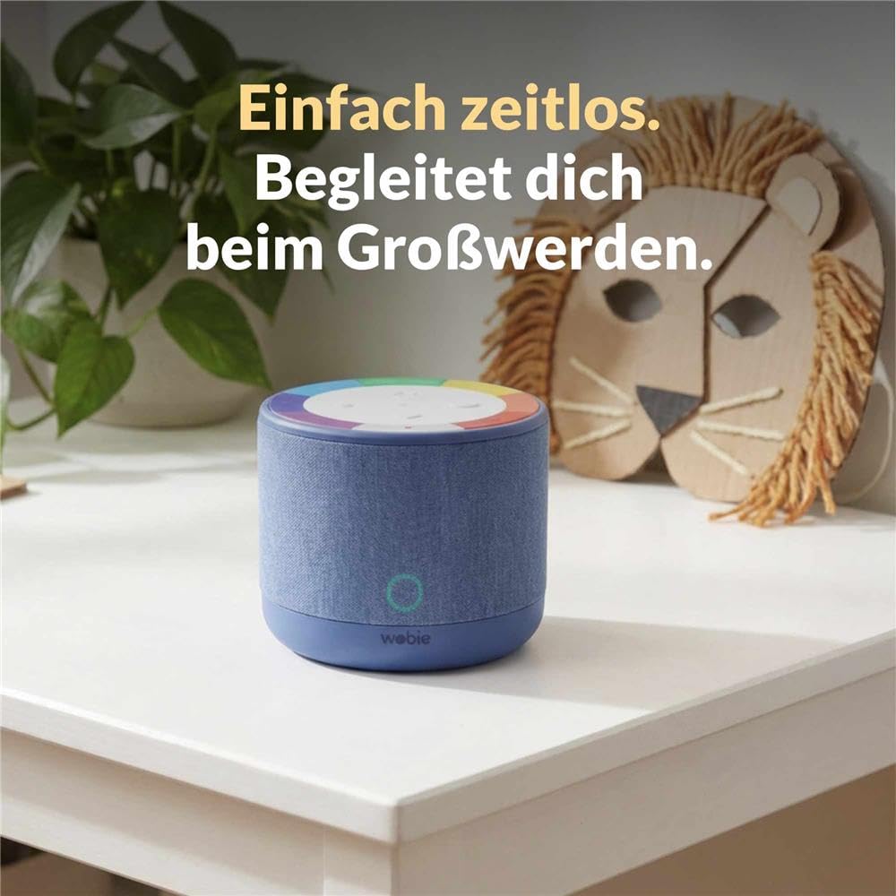 wobie Box Musikbox – Interaktive Hörspielbox & Musikplayer mit Direktzugriff auf Spotify – Bildschirmfreie kabellose Audiobox mit WLAN, Bluetooth & Kopfhöreranschluss – Hörspiele, Musik & Podcasts