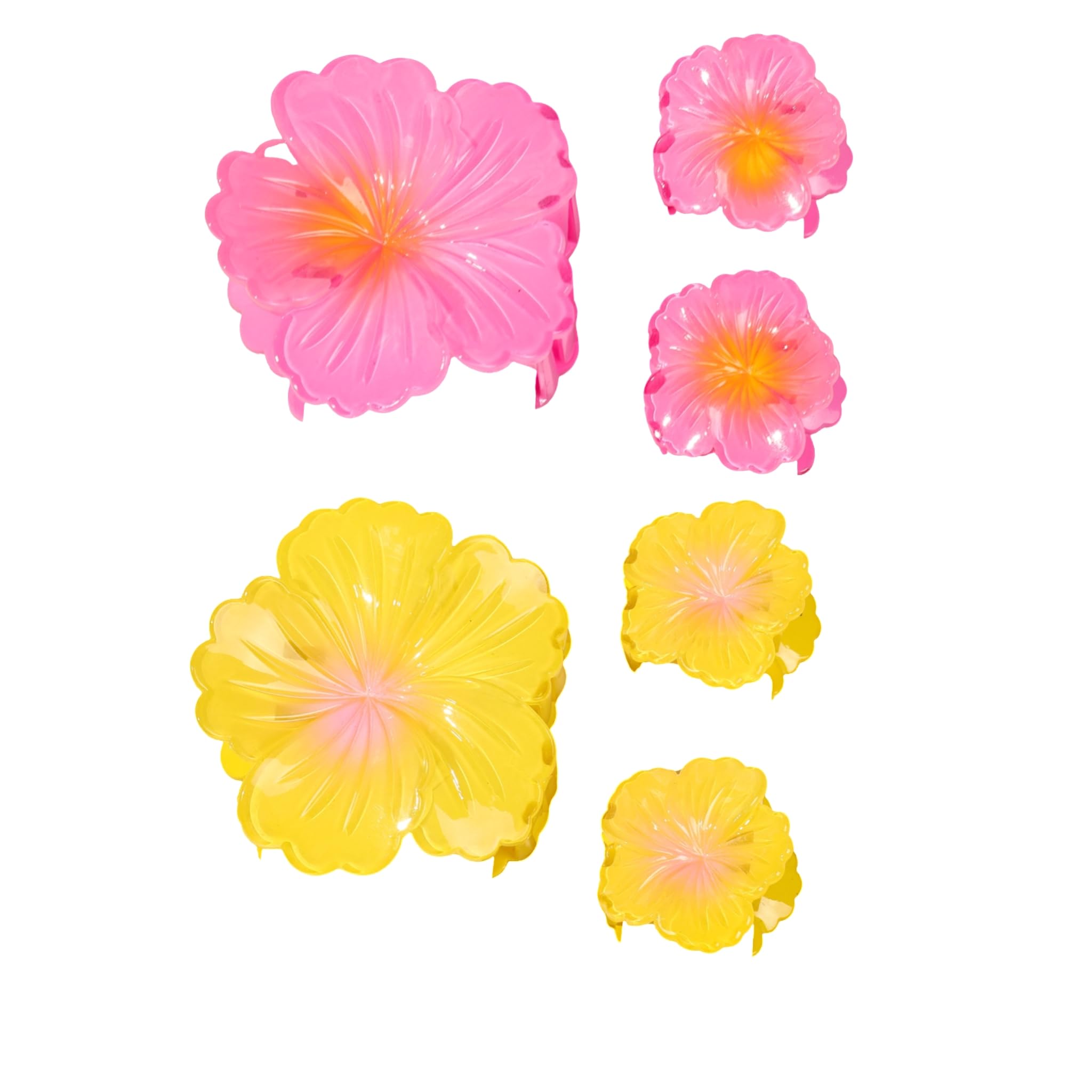 6Pcs Flower Claw Clips for Women,Hibiscus Flower for Summer Beach, Hawaiian Clips, Hair Accessories
