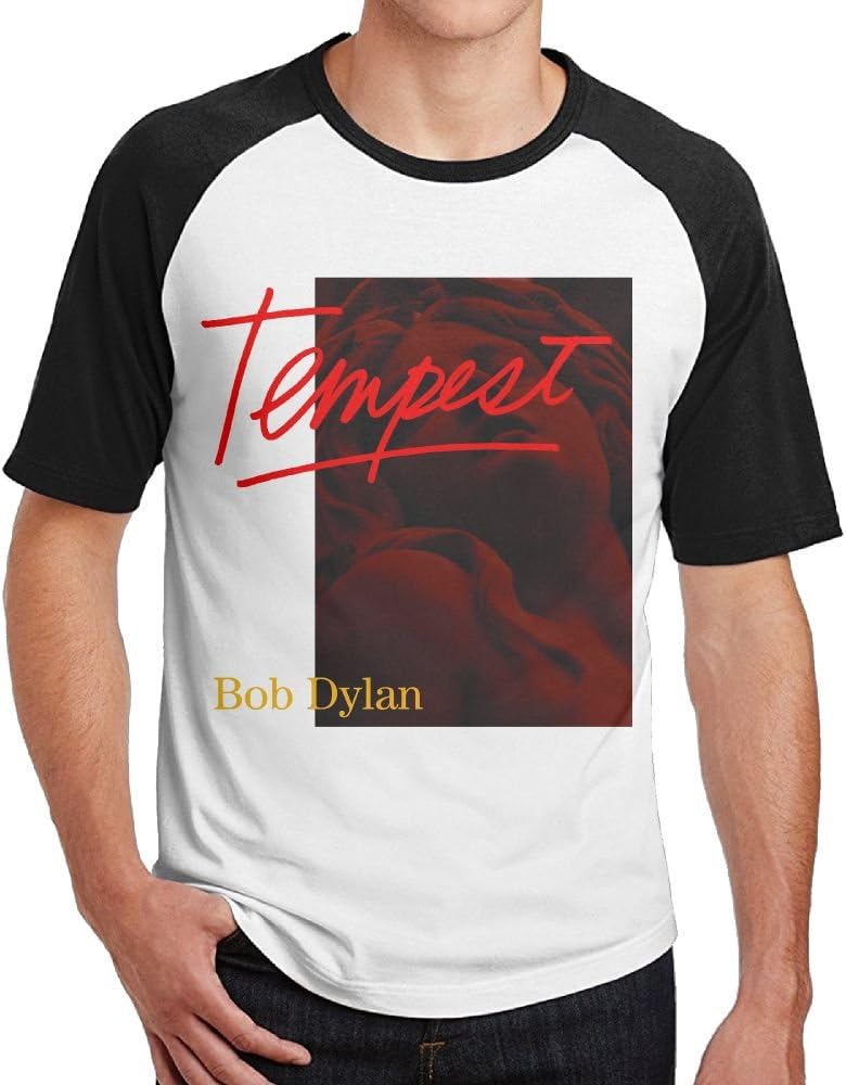 OLEKSANDR Bob Dylan Tempest Men's Short Sleeve Raglan Baseball T Shirts Black