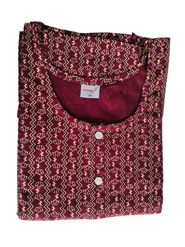 Image of MENMAII Women's [L-4XL] Full Open /Front Buttoned [a Kind of Adaptive Clothing] Multipurpose Nighty for Maternity /Pregnancy /Elderly /Patient /Feeding /Hospital Purpose Nighty Calf Length