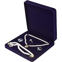 LETURE Velvet Jewelry Set Box, Velvet Gift Box for Bracelet Necklace Earring Ring (Blue)