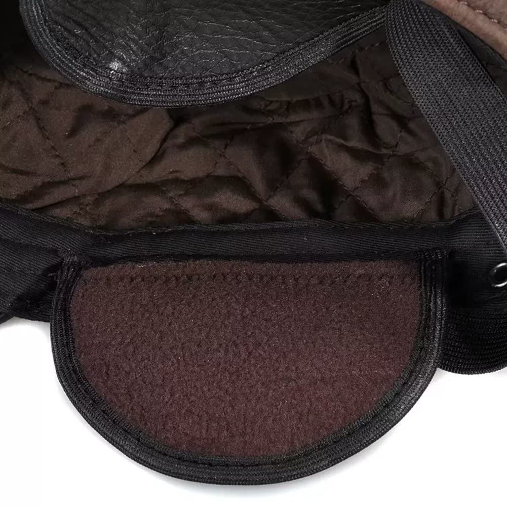 DongBao Cappello da Baseball in Pelle Regolabile Uomo Berretto da Sole con Paraorecchie Berretto Casual Autunno Inverno