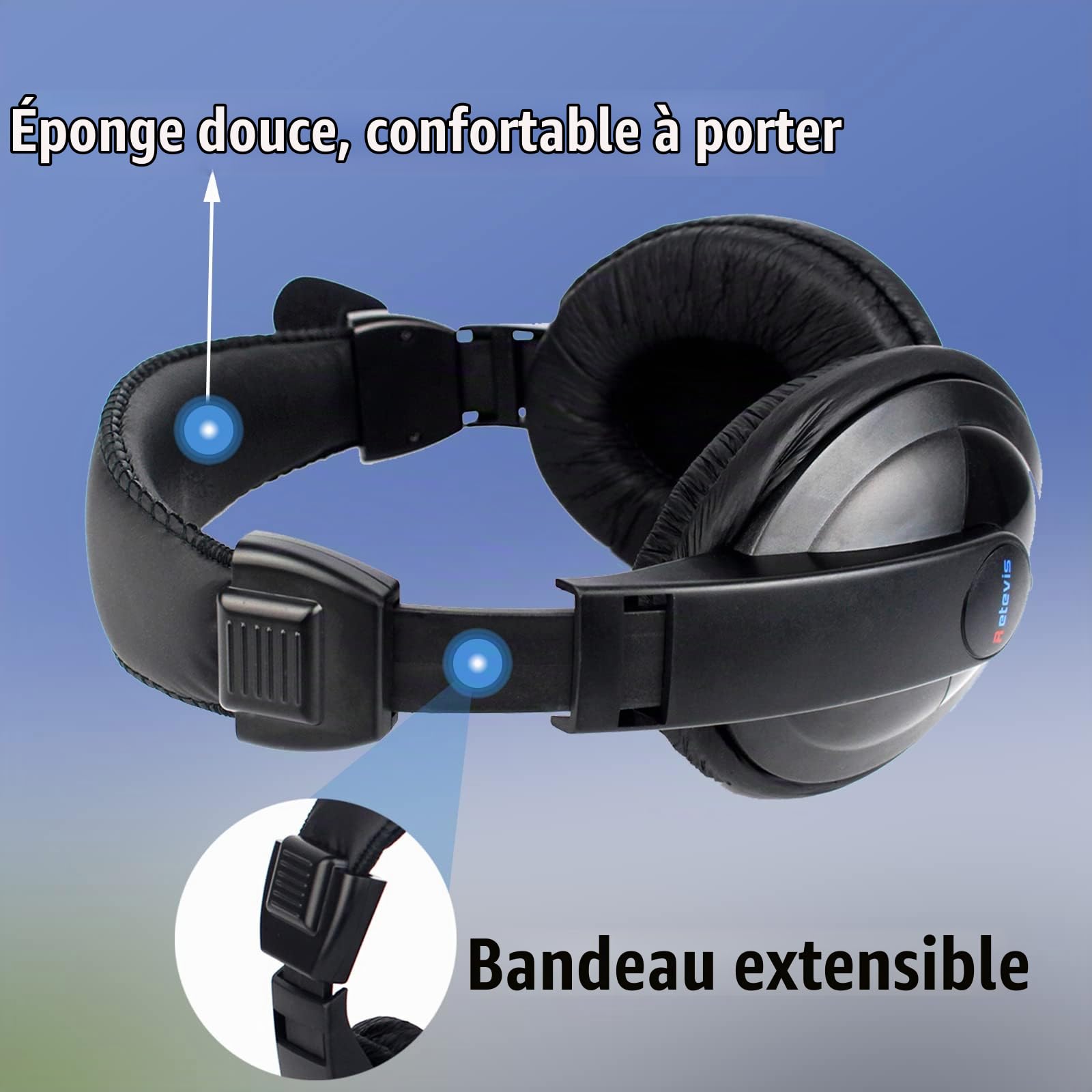 Retevis R114 Casque Talkie Walkie à Réduction de Bruit VOX Écouteur 2 Broches Oreillette Compatible avec Talkie Walkie RT24 RT27 RT668 BaoFeng BF-888s Radioddity R2 Kenwood (1 Pcs)