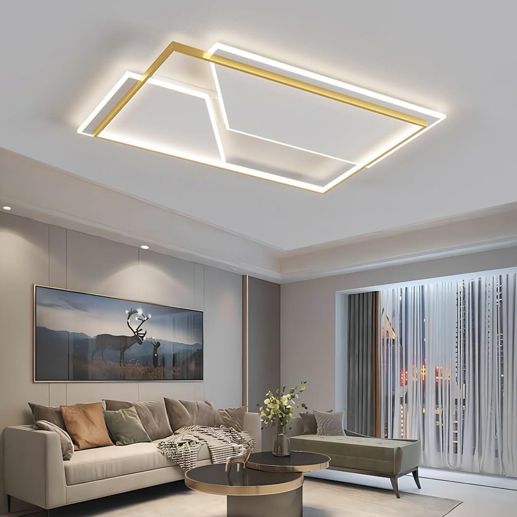 Plafonnier LED moderne dimmable en métal noir pour ajuster la lumière de la chambre au salon