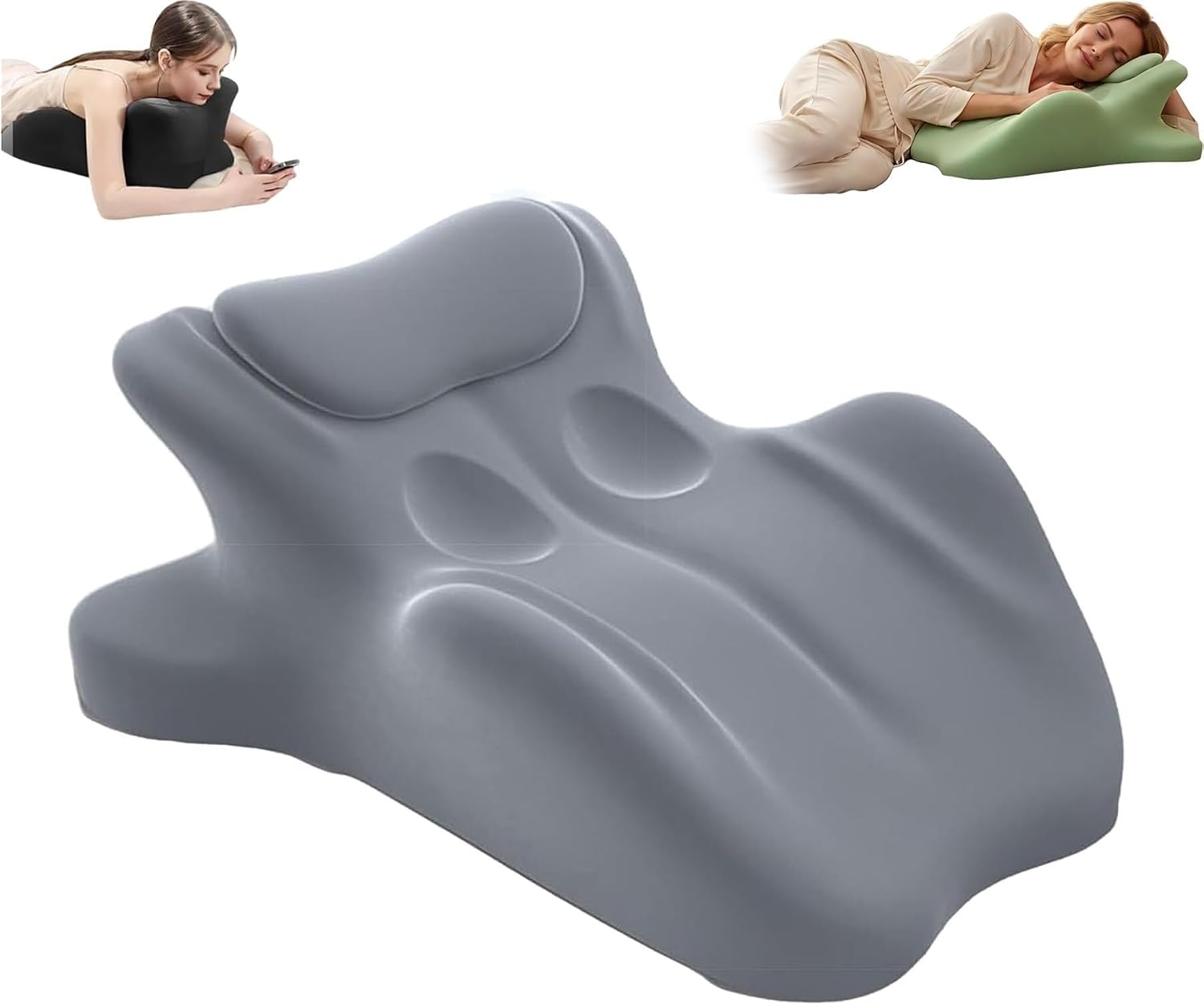 Memory Foam Multifunctional Body Pillow, Leg Elevation and Prone Position Support, Bedside Reading Backrest (Black) JG5-1224(Gray)