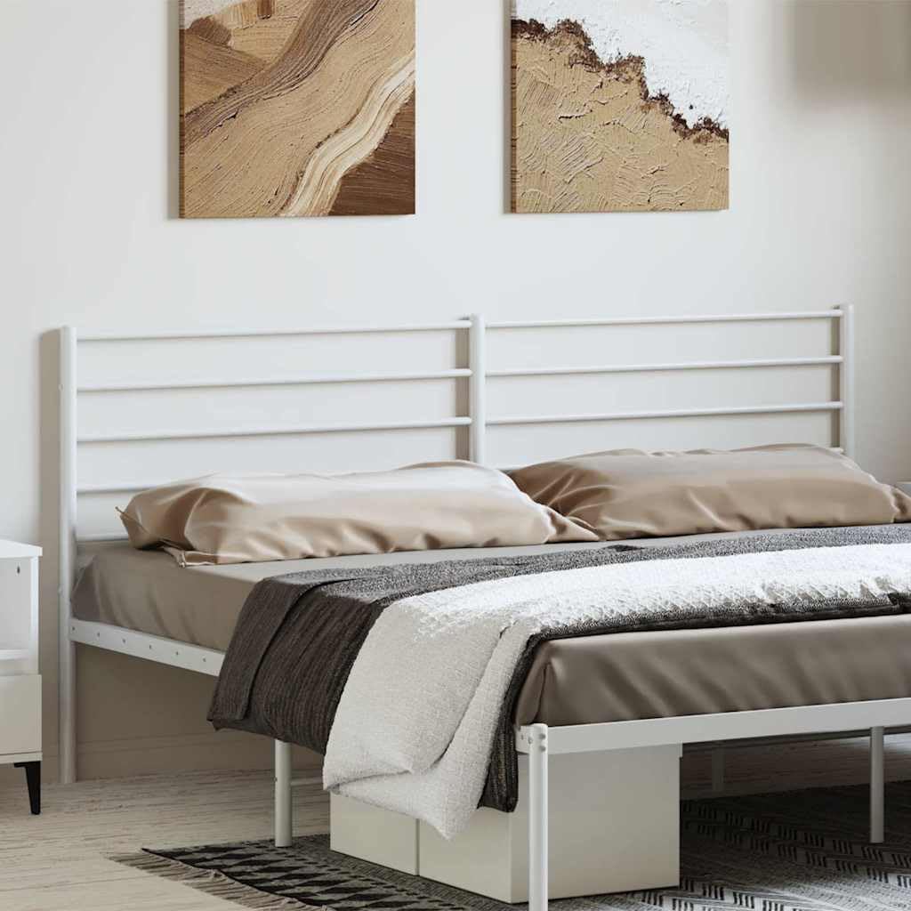 vidaXL Headboard White Steel King Tough Headboard Rectangular