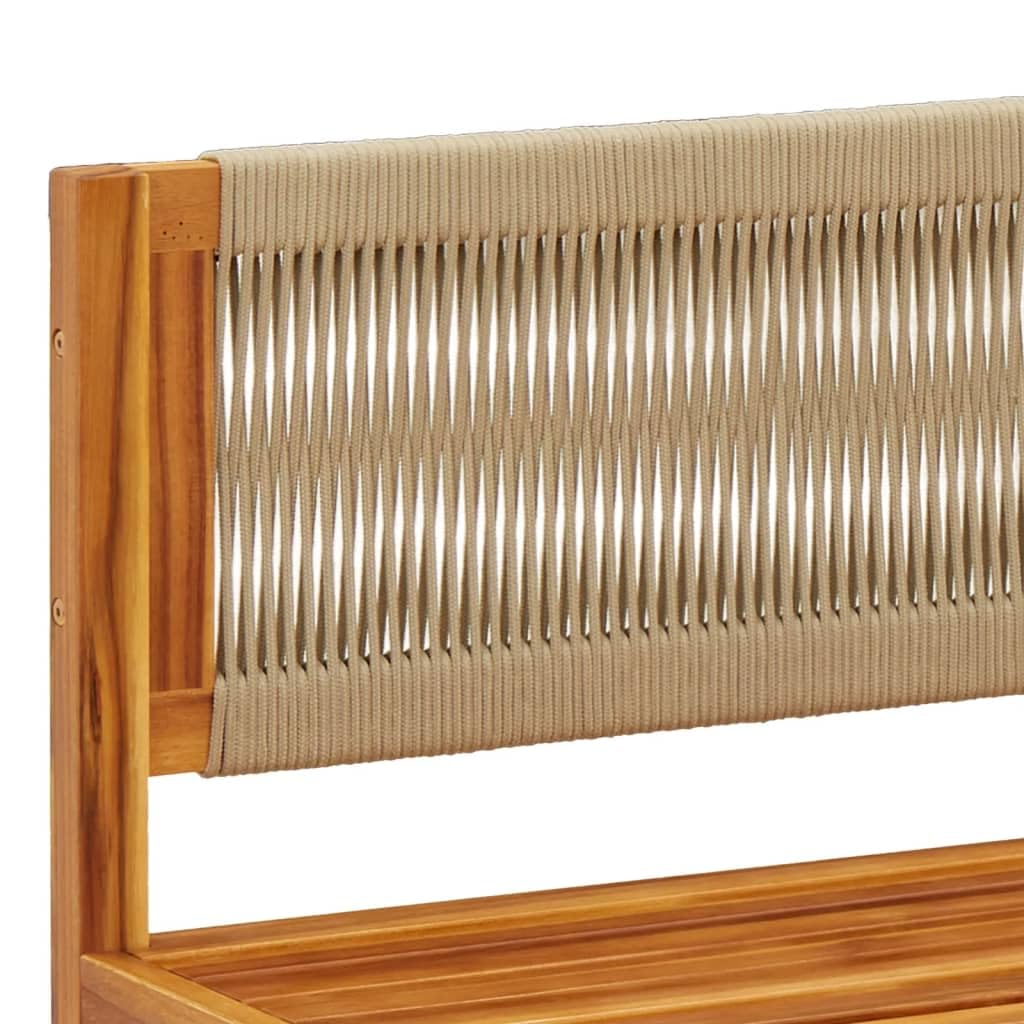 4-częściowy zestaw sofy ogrodowej z drewna akacjowego – modułowa sofa ogrodowa z drewna akacjowego z plecionką linową, zestaw mebli ogrodowych z nadającymi się do prania pokrowcami, odporne na